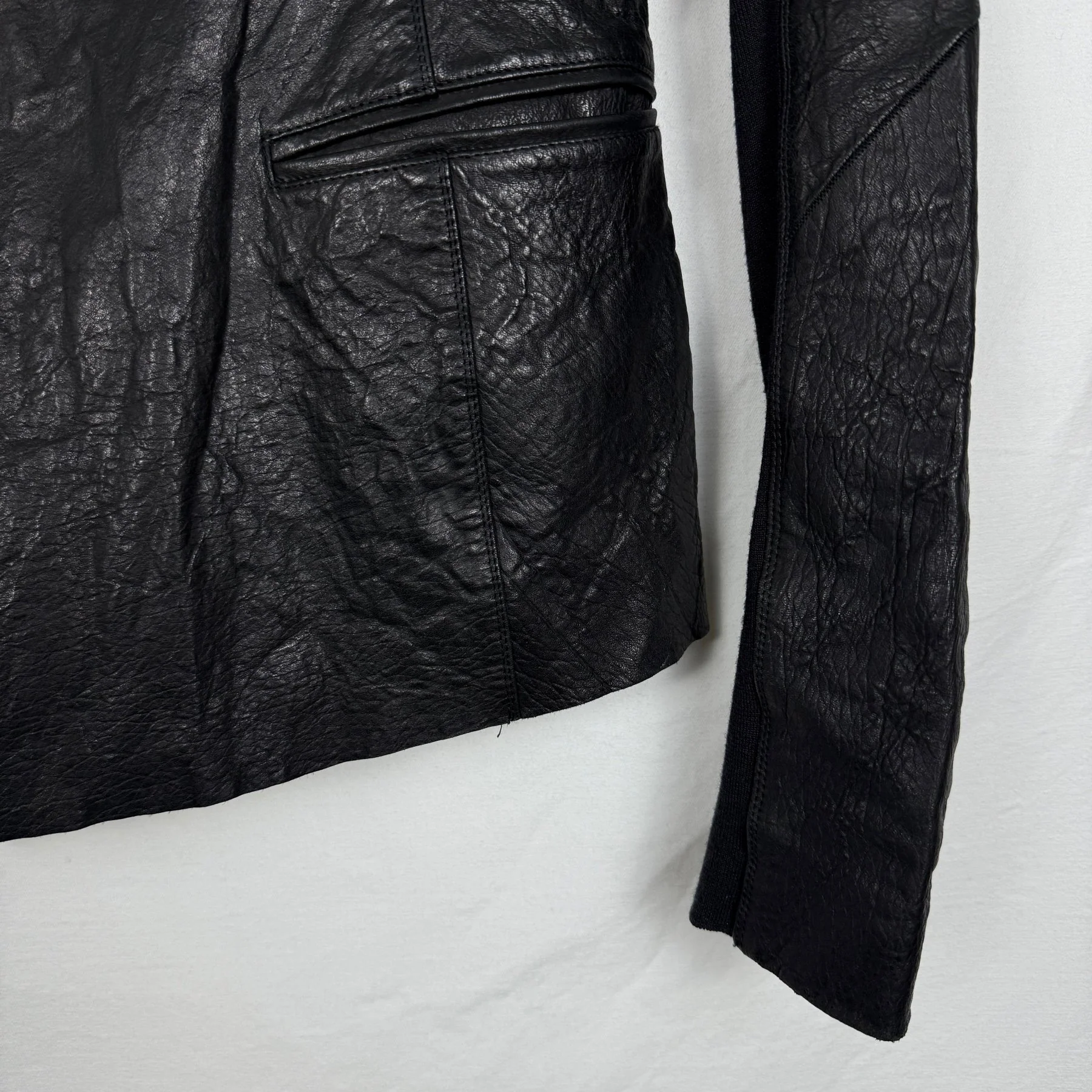 FW01 Rick Owens Button Up Leather Jacket - Image 6