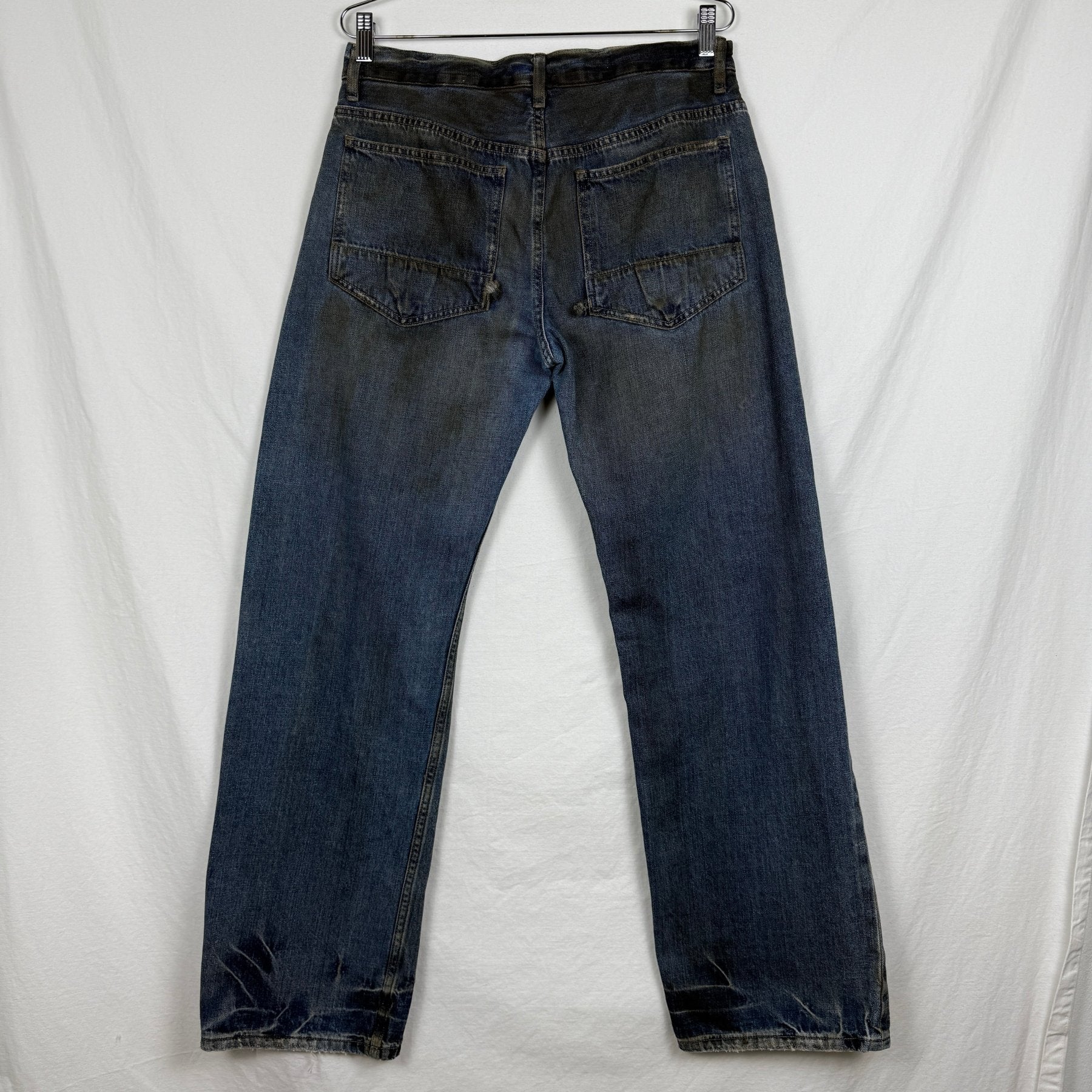 00s Rick Owens Slab Waxed Distressed Mudwash Jeans - Image 2