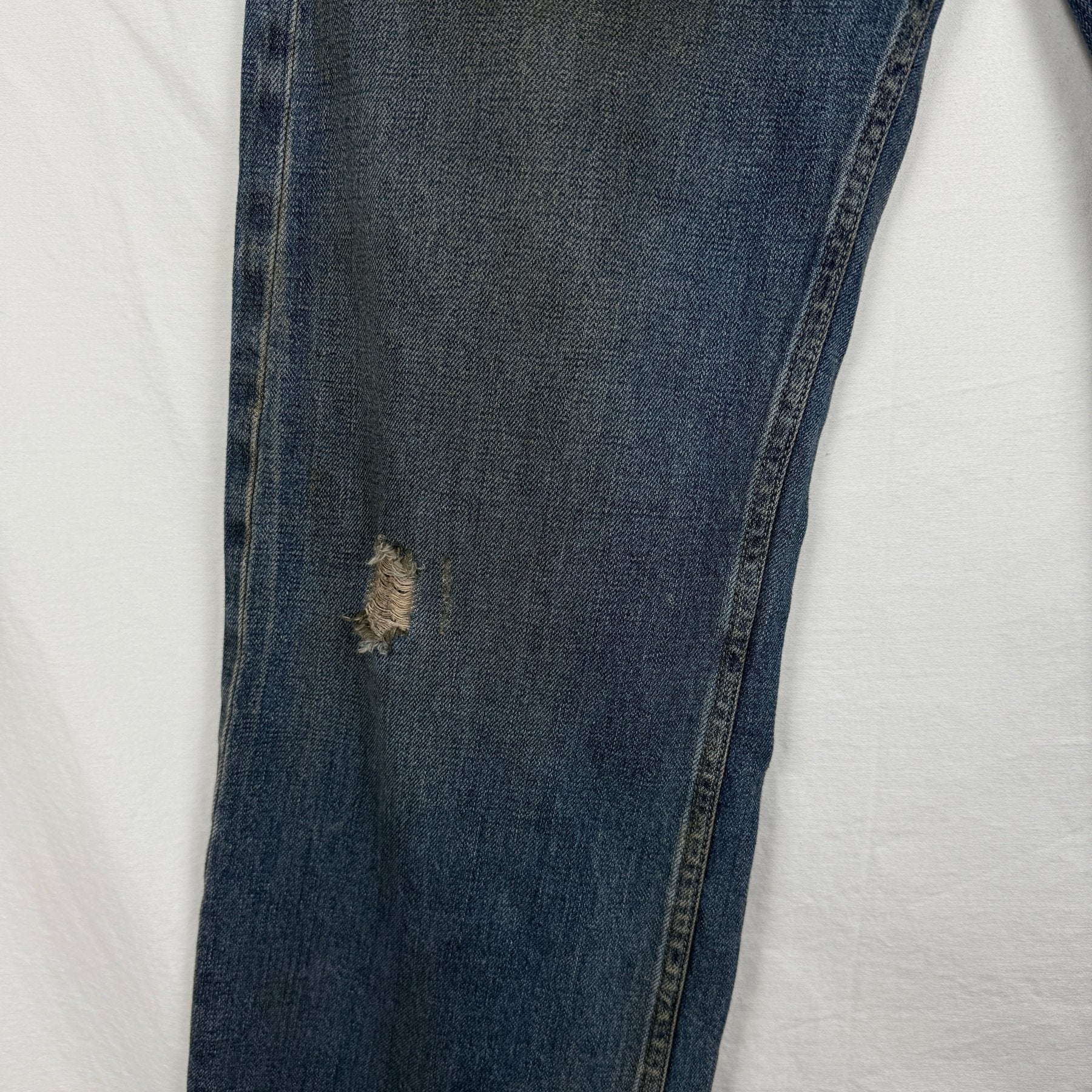00s Rick Owens Slab Waxed Distressed Mudwash Jeans - Image 4