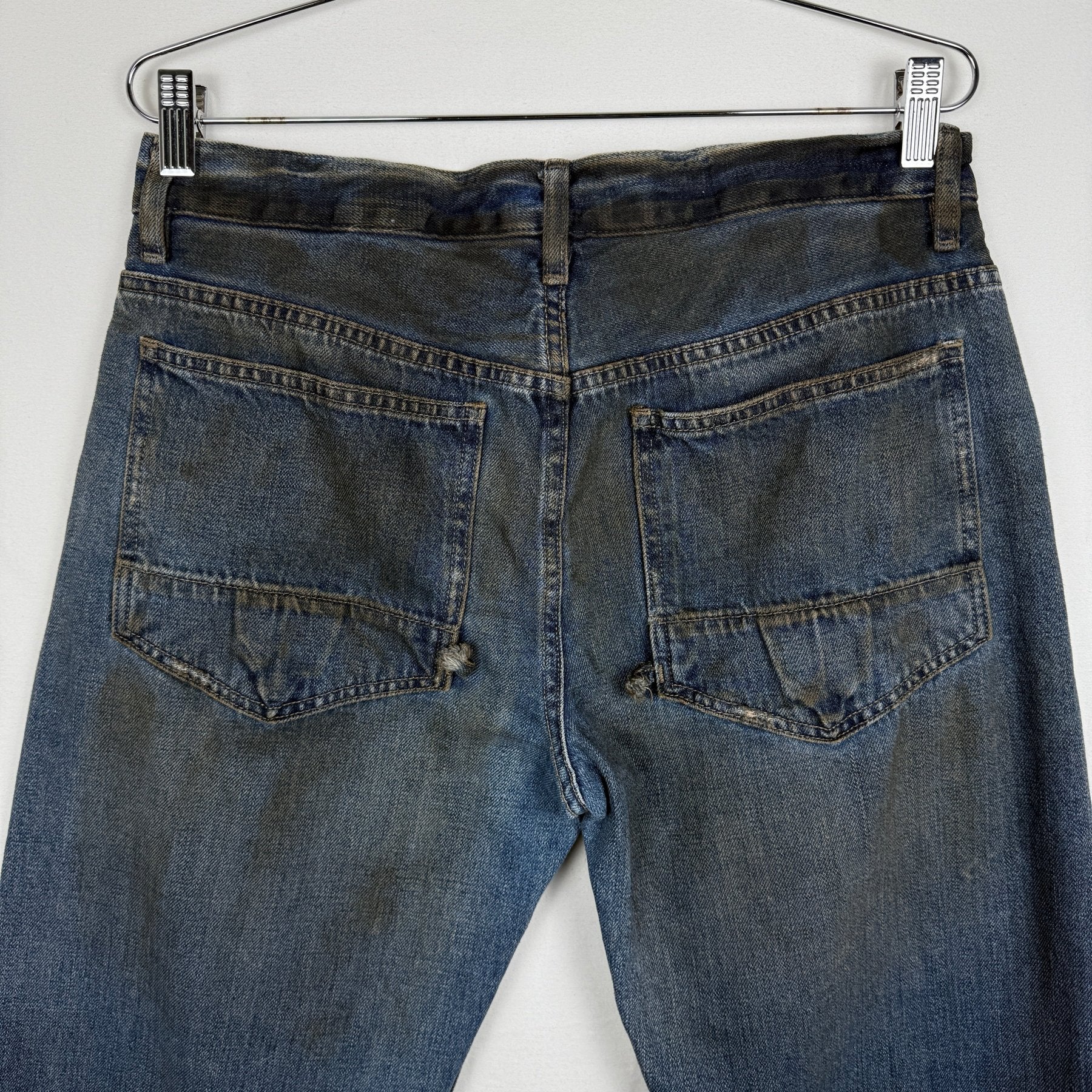 00s Rick Owens Slab Waxed Distressed Mudwash Jeans - Image 6