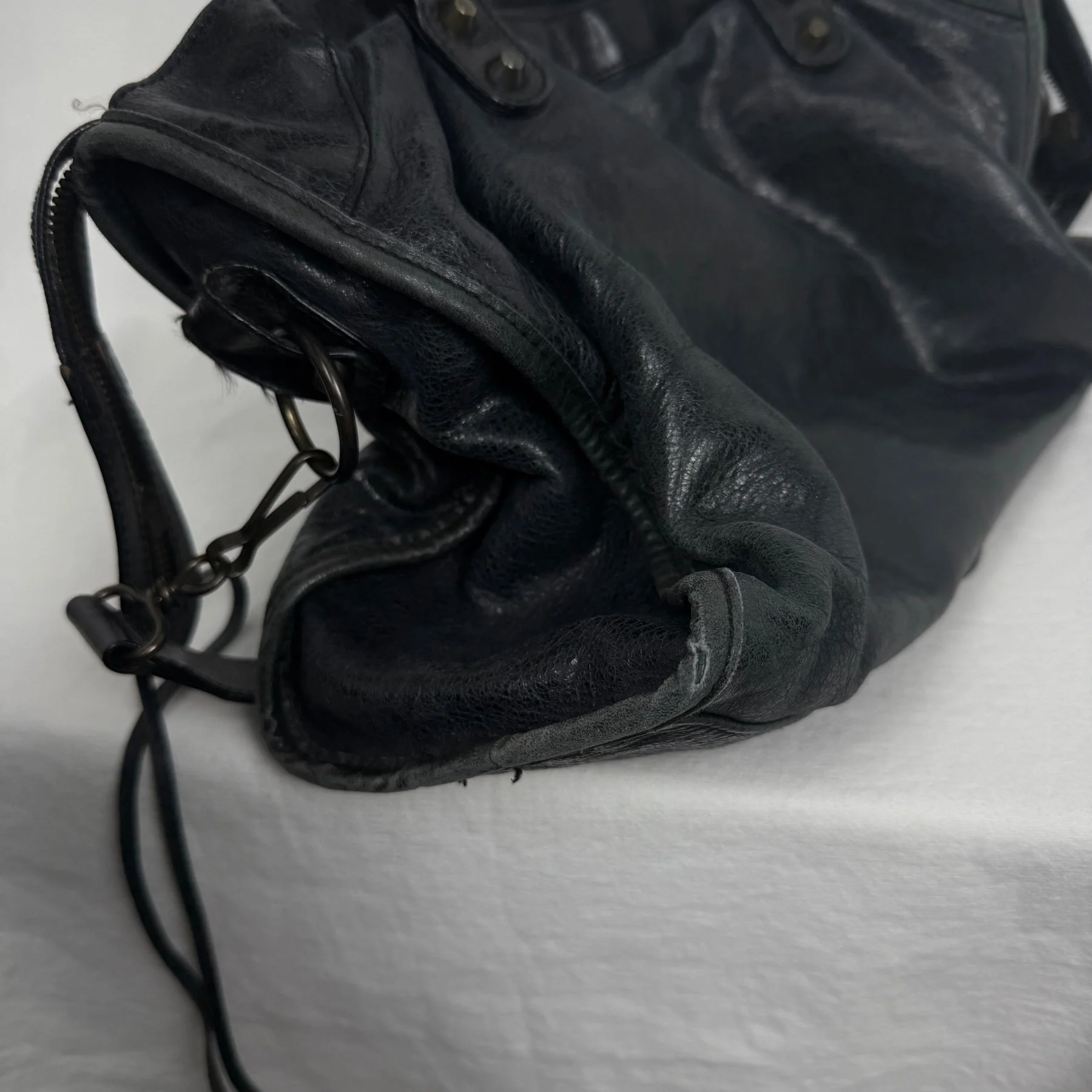 SS09 Balenciaga City Bag By Nicolas Gesquiere in Faded Black - Image 12