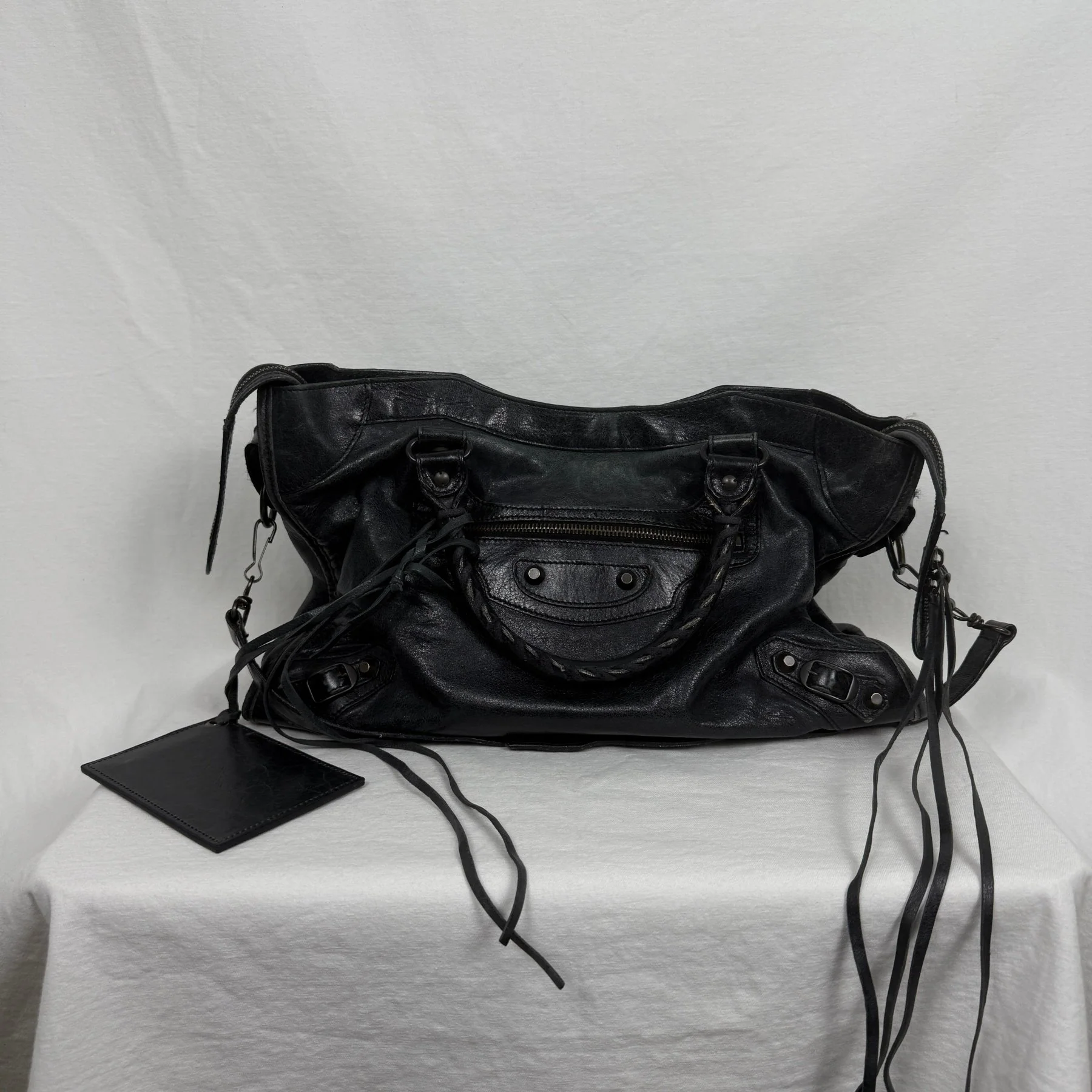 SS09 Balenciaga City Bag By Nicolas Gesquiere in Faded Black - Image 3