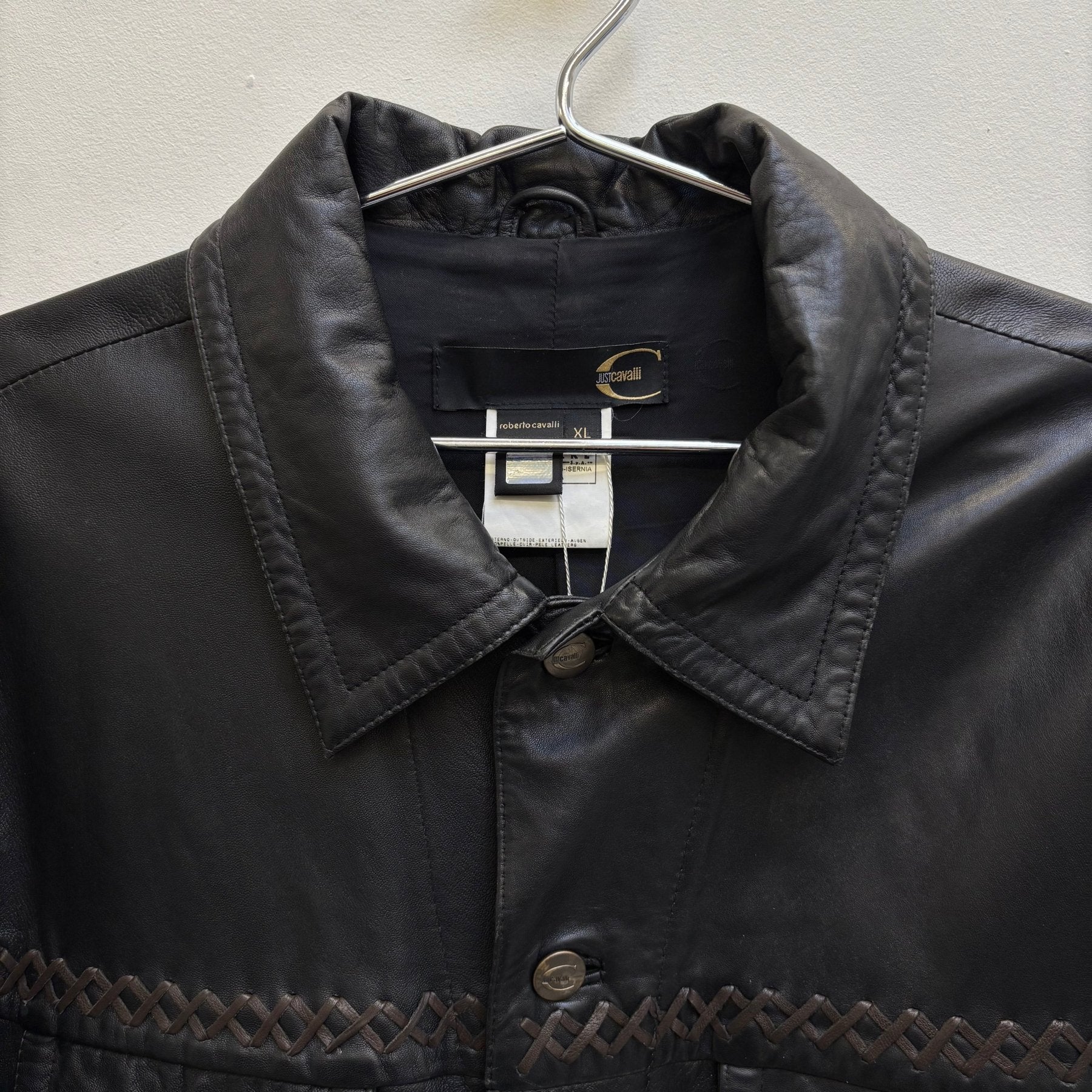 FW05 Roberto Cavalli Studded Leather Jacket - Image 3
