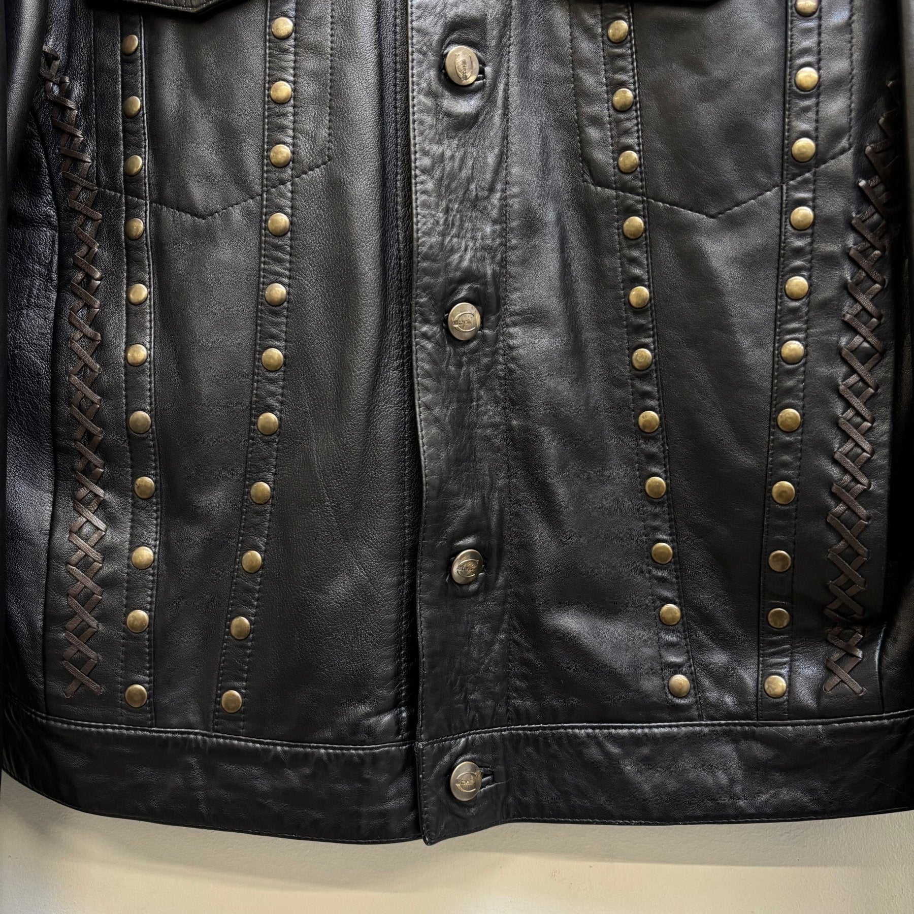 FW05 Roberto Cavalli Studded Leather Jacket - Image 7