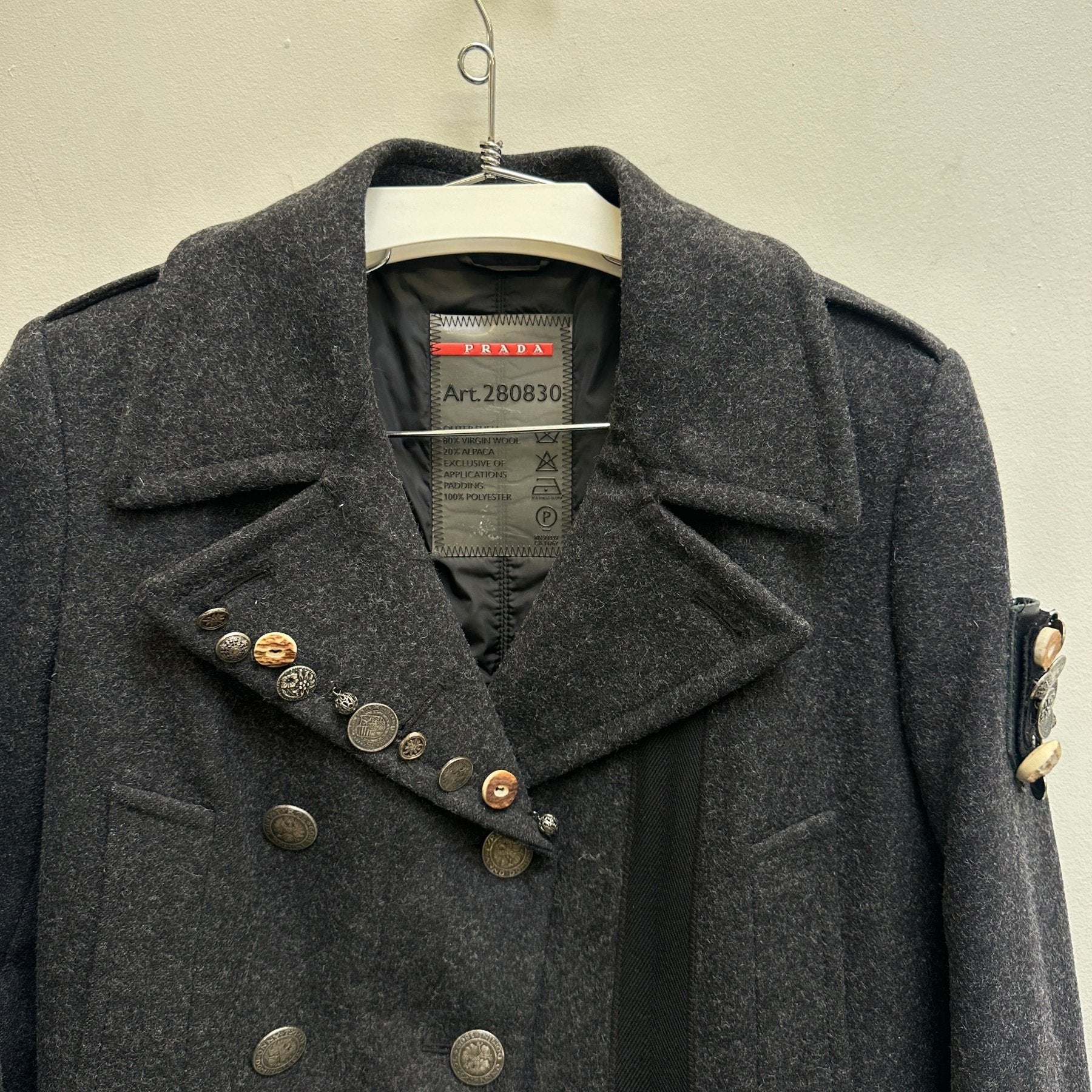 FW06 Prada Ornamented Wool Top Coat - Image 3