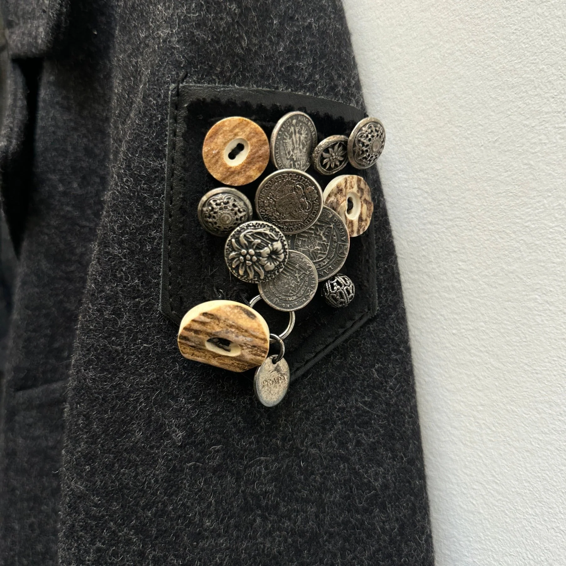 FW06 Prada Ornamented Wool Top Coat - Image 6