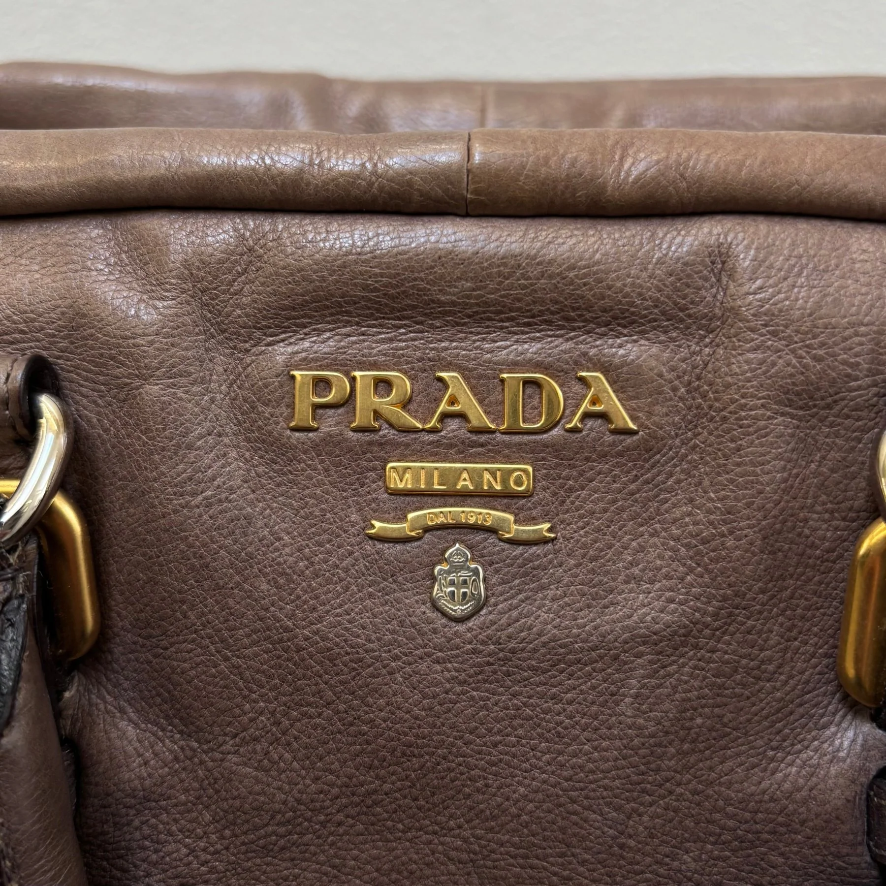 FW07 Prada Glace Ombré Calf Leather Zipper Satchel Bag - Image 5