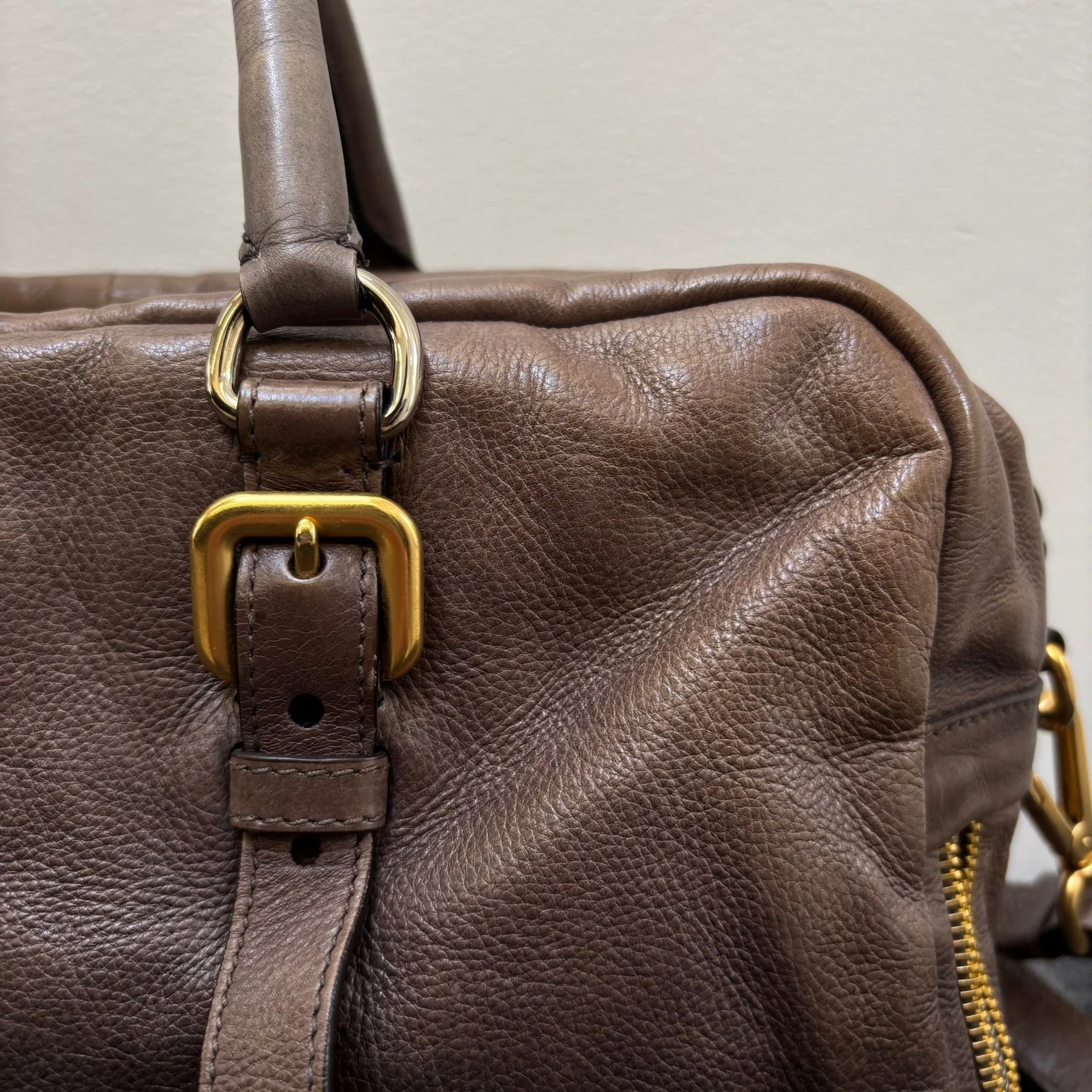 FW07 Prada Glace Ombré Calf Leather Zipper Satchel Bag - Image 9