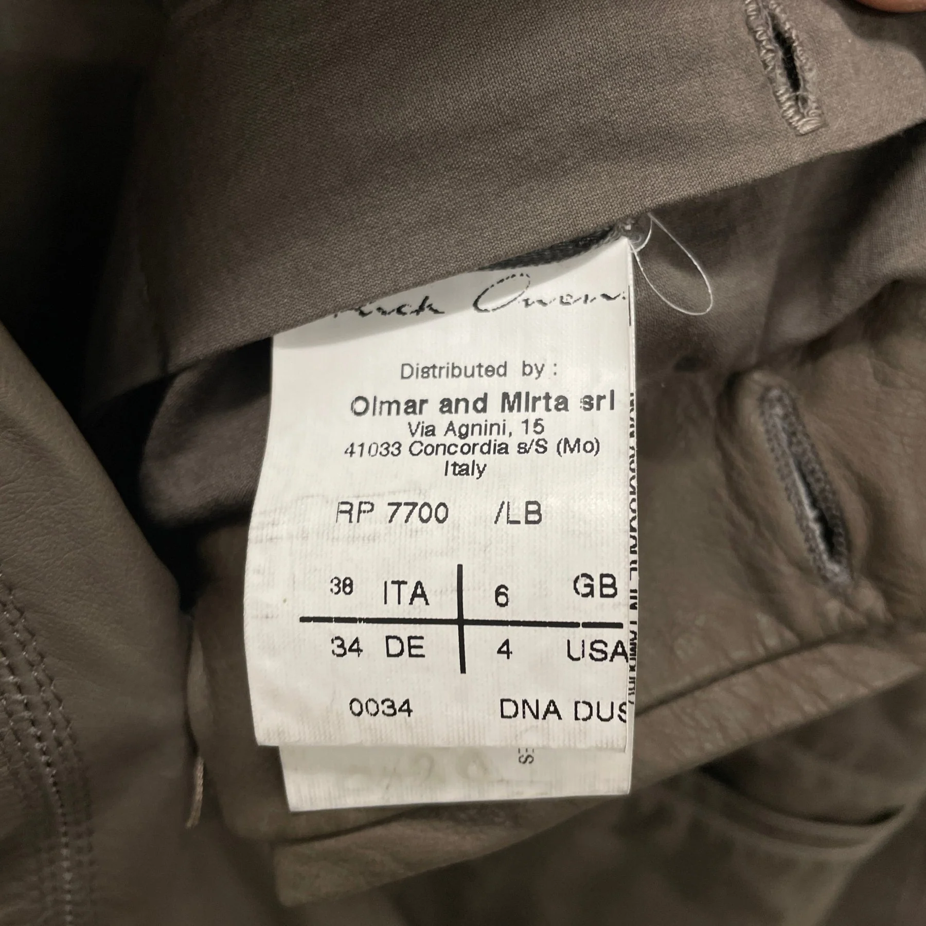 FW06 Rick Owens “DUSTOLATOR” Asymmetrical High Neck Jacket - Image 11
