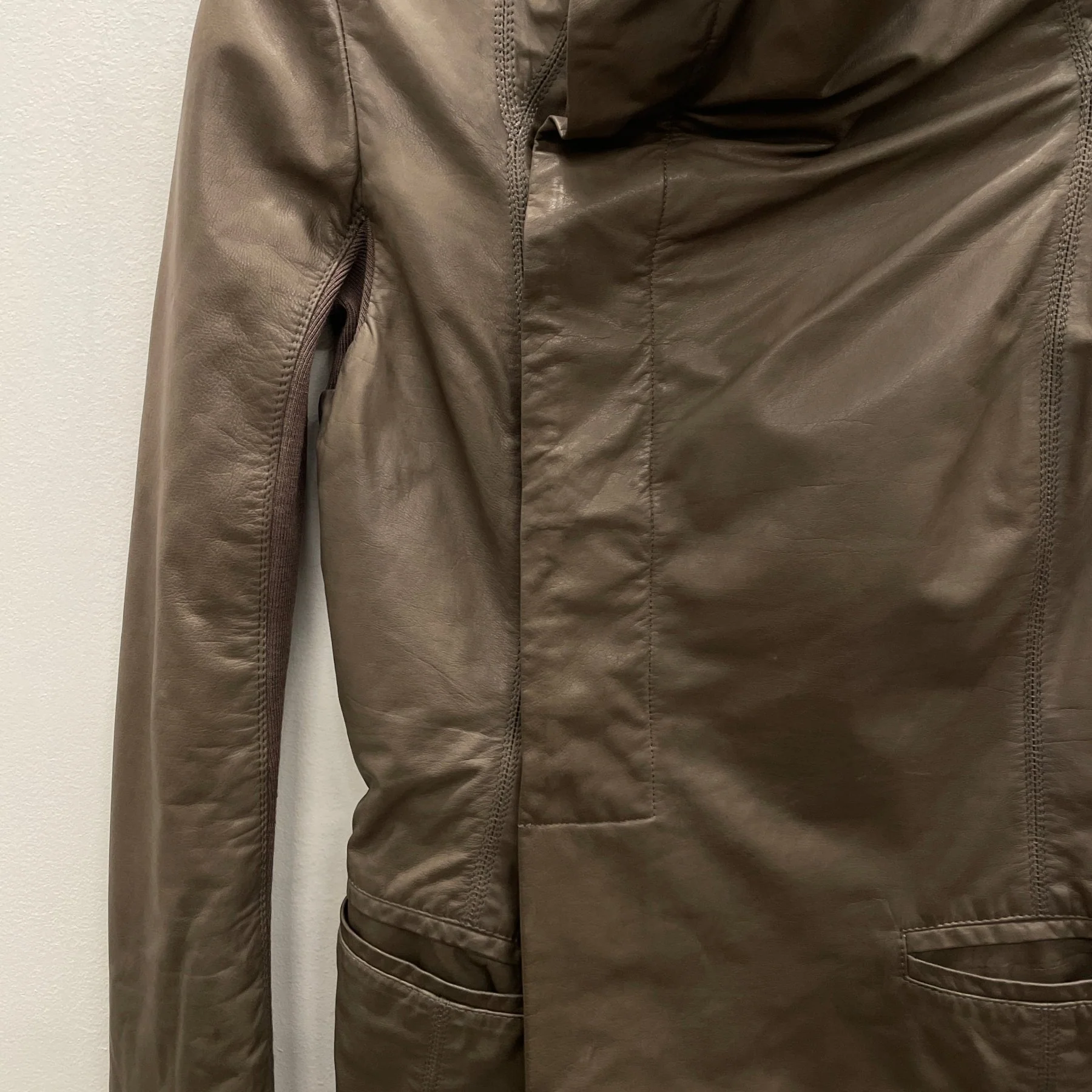 FW06 Rick Owens “DUSTOLATOR” Asymmetrical High Neck Jacket - Image 6