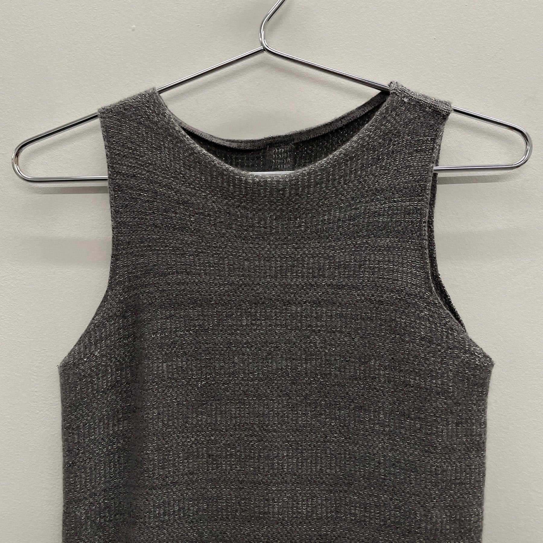FW09 Rick Owens “CRUST” Silver Knitted Tank Top - Image 3