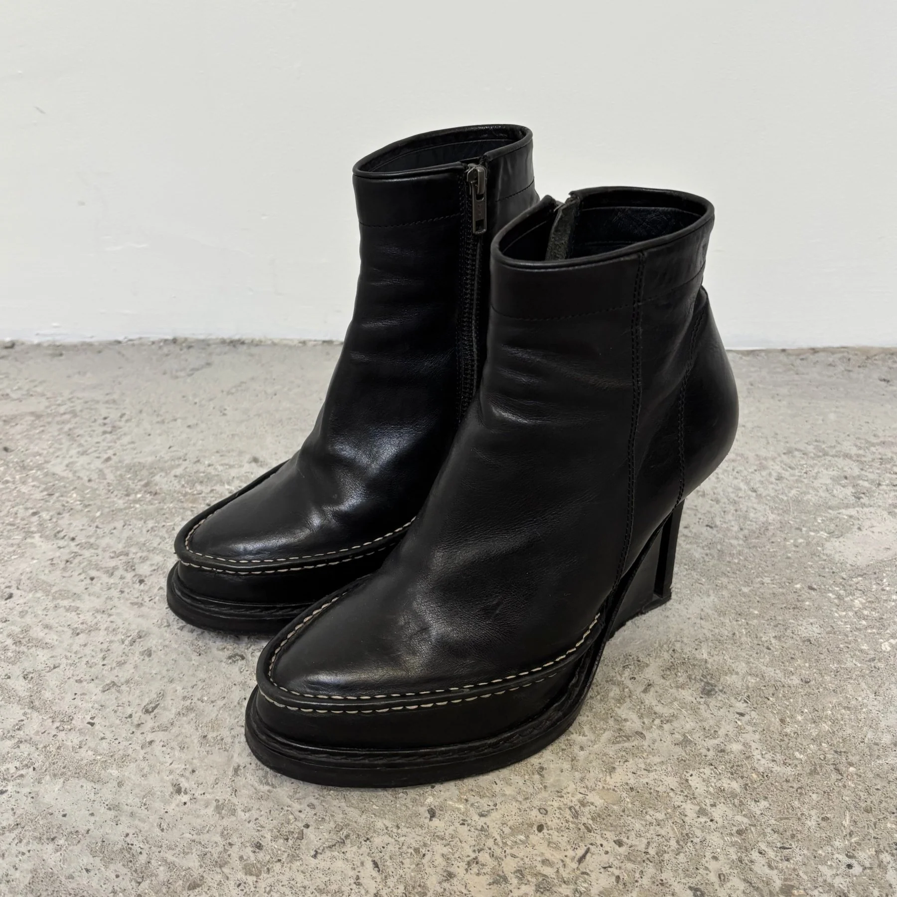 FW10 Ann Demeulemeester Stiletto Wedge Ankle Boots - Image 2