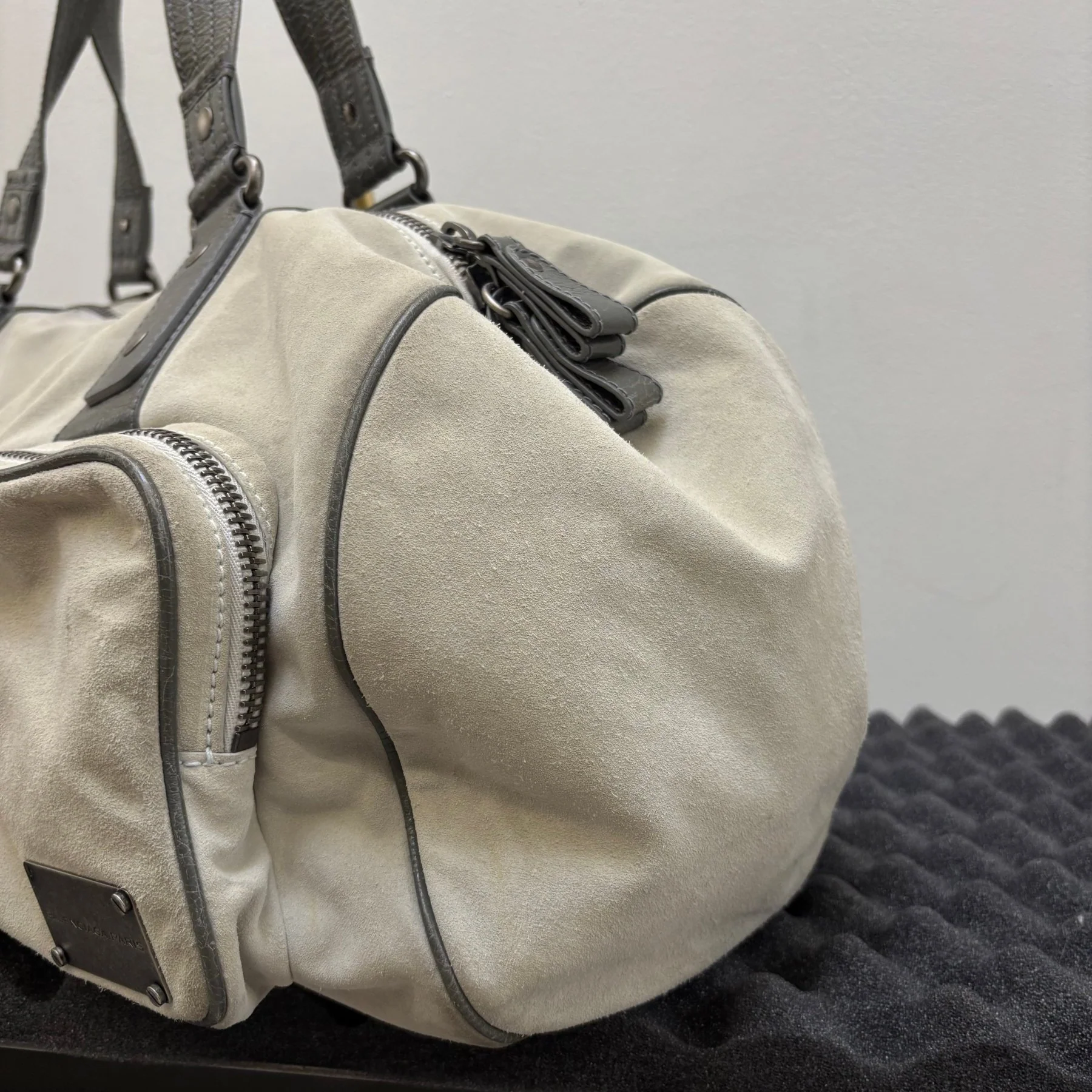 FW14 Balenciaga Suede Dual Pocket Duffle Bag - Image 13