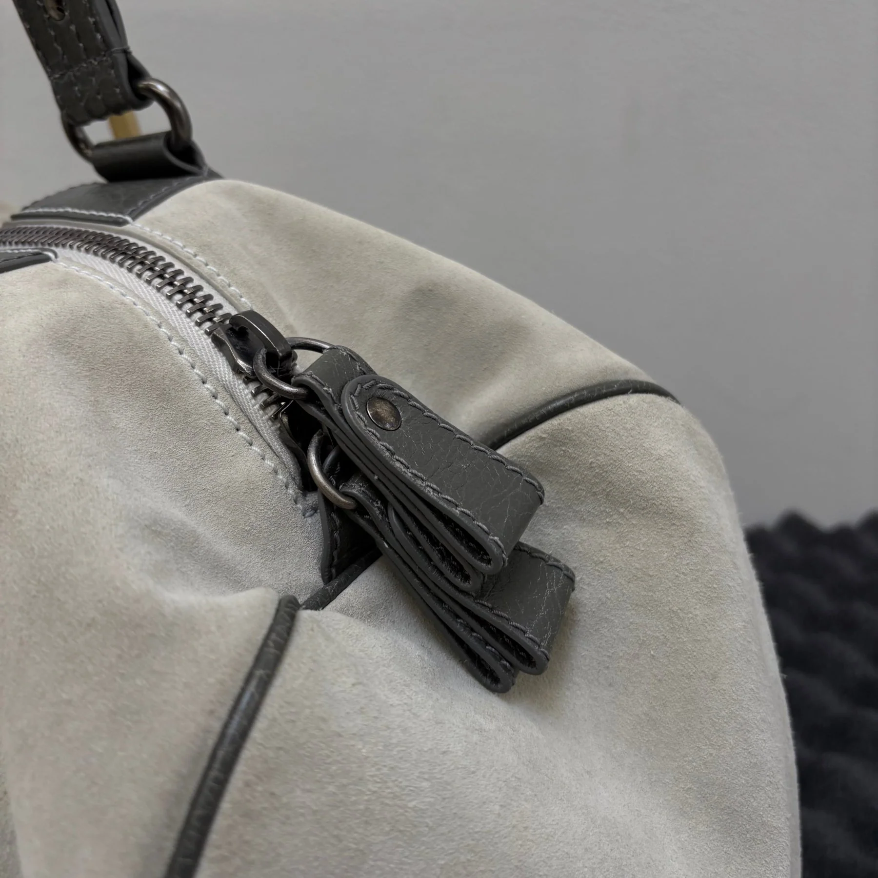 FW14 Balenciaga Suede Dual Pocket Duffle Bag - Image 14