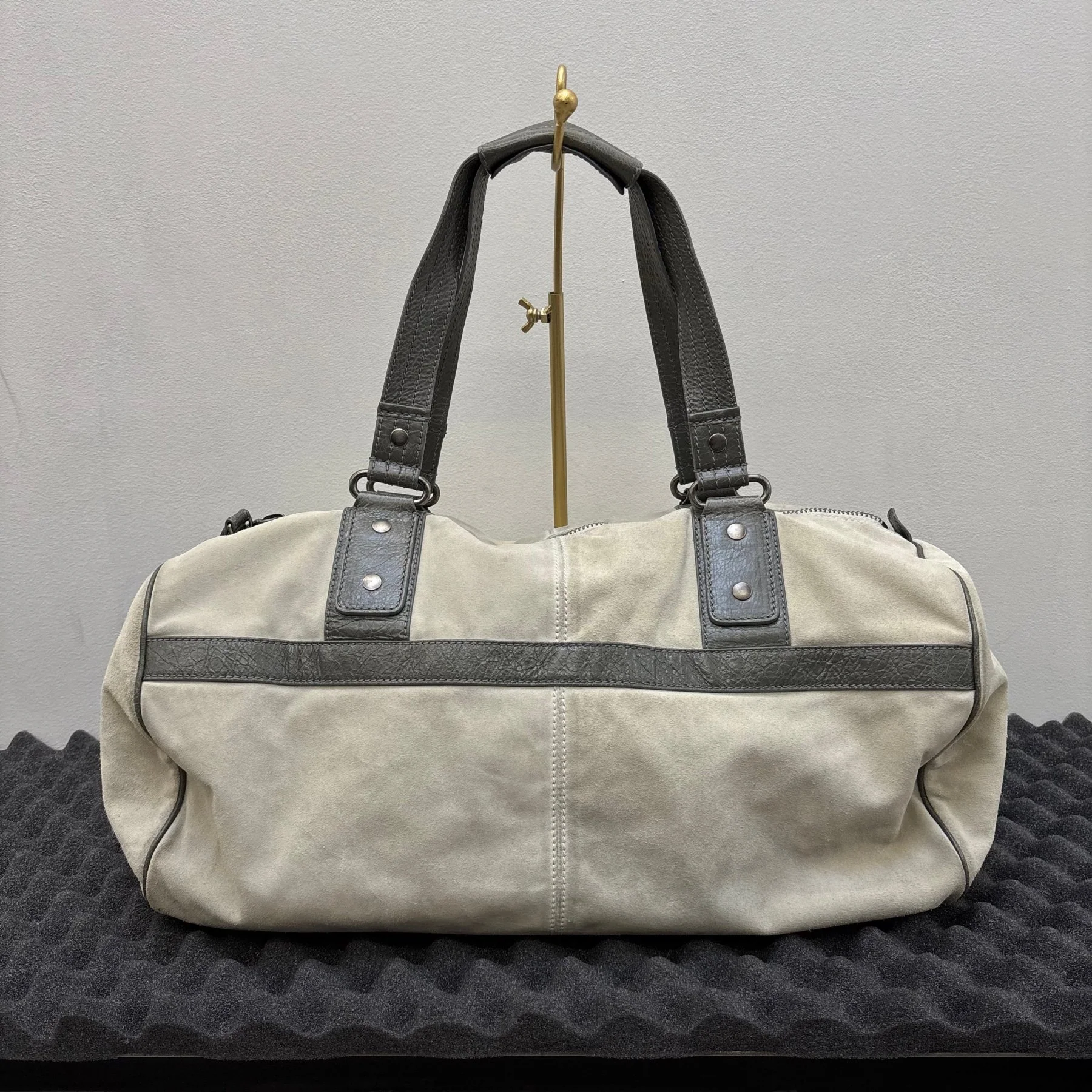 FW14 Balenciaga Suede Dual Pocket Duffle Bag - Image 2