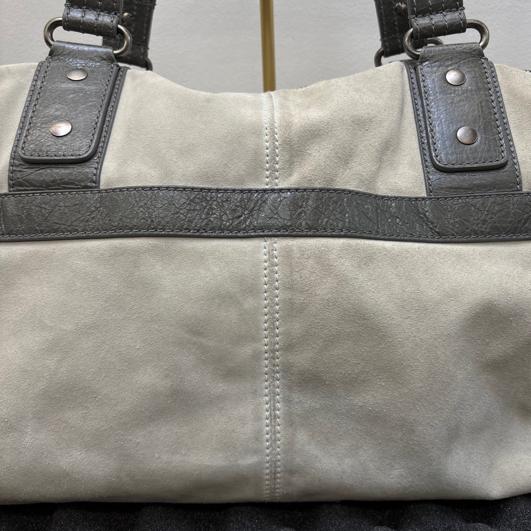 FW14 Balenciaga Suede Dual Pocket Duffle Bag - Image 8