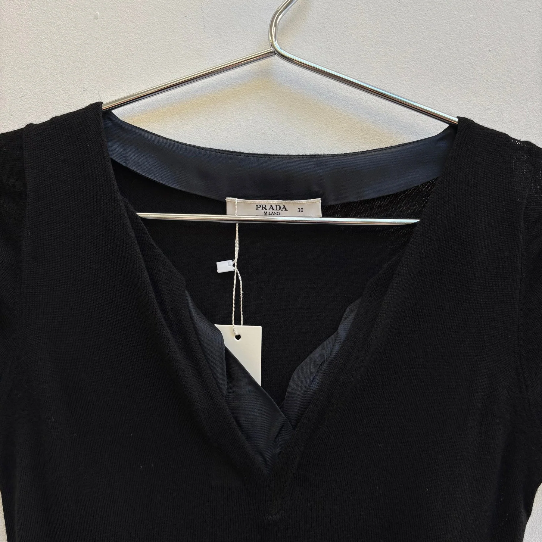 FW10 Prada Deep V Wool T-Shirt - Image 3
