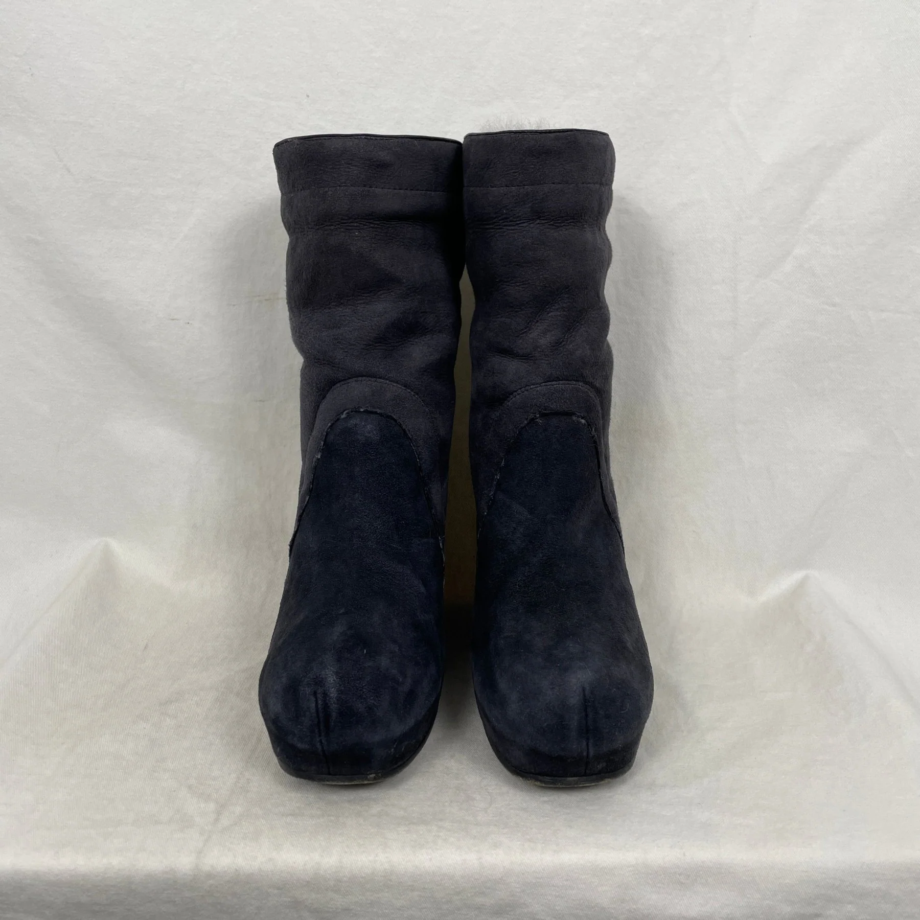 FW10 Rick Owens "Gleam" Fur Lined Wedge Boots - Image 3