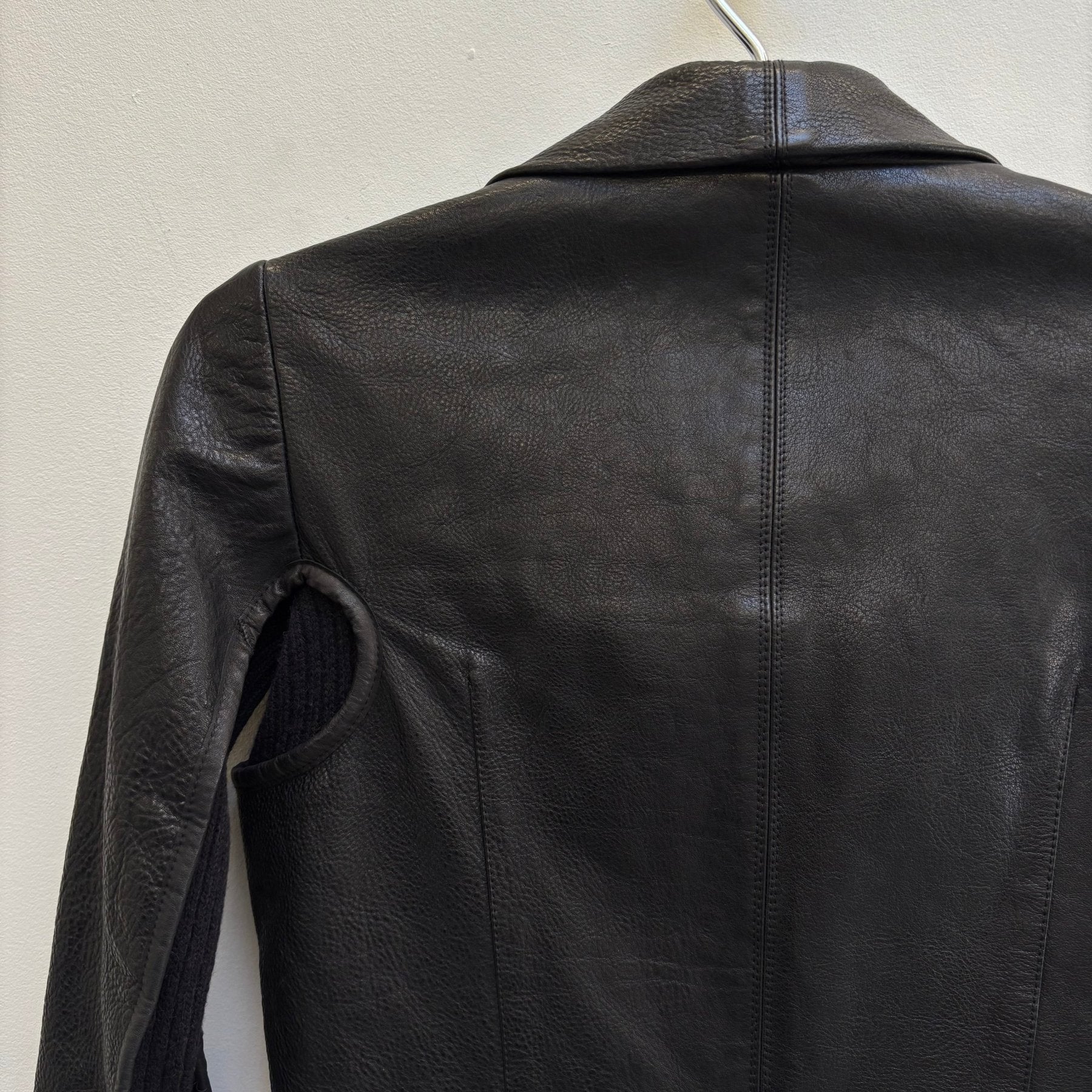 FW10 Rick Owens ‘GLEAM’ Long Leather Wool Jacket - Image 11