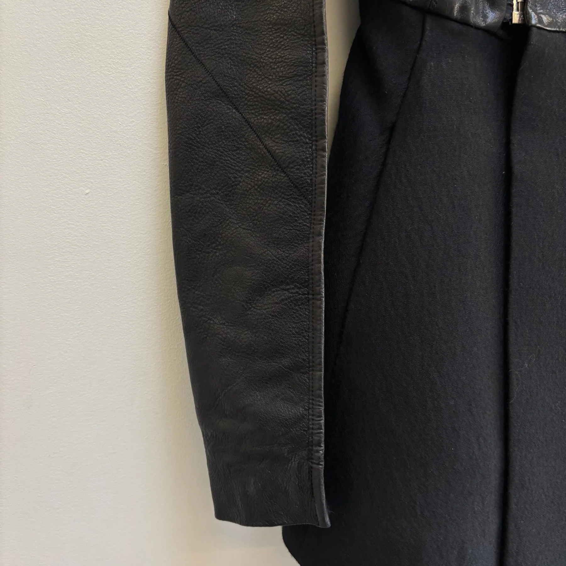 FW10 Rick Owens ‘GLEAM’ Long Leather Wool Jacket - Image 8