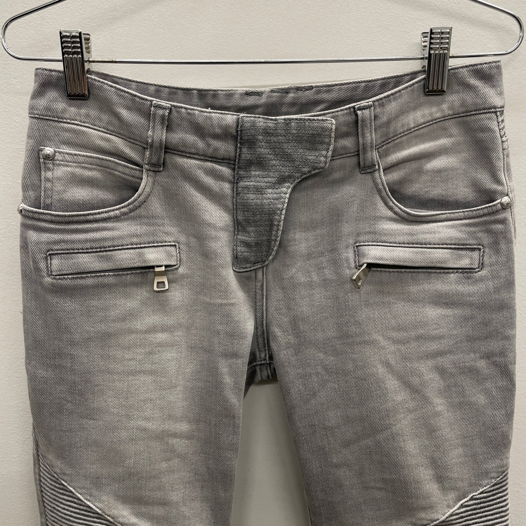 FW11 Balmain by Christophe Dercarnin Lightwash Biker Jeans - Image 3