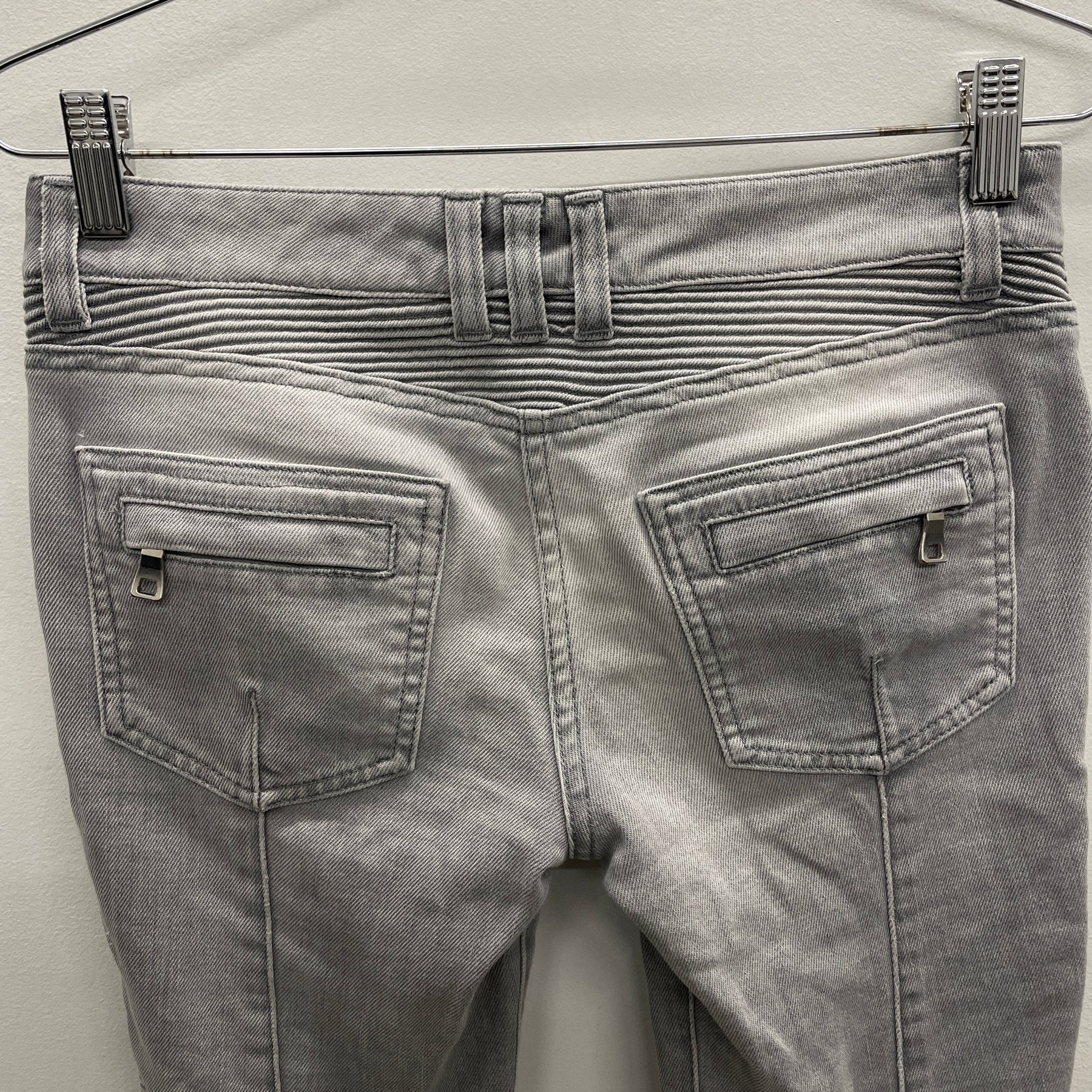 FW11 Balmain by Christophe Dercarnin Lightwash Biker Jeans - Image 6