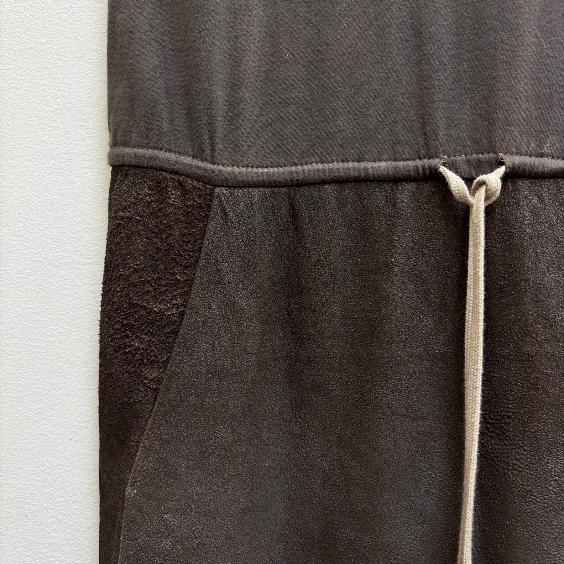 FW11 RICK OWENS “LIMO” LEATHER PATCH DRESS - Image 7
