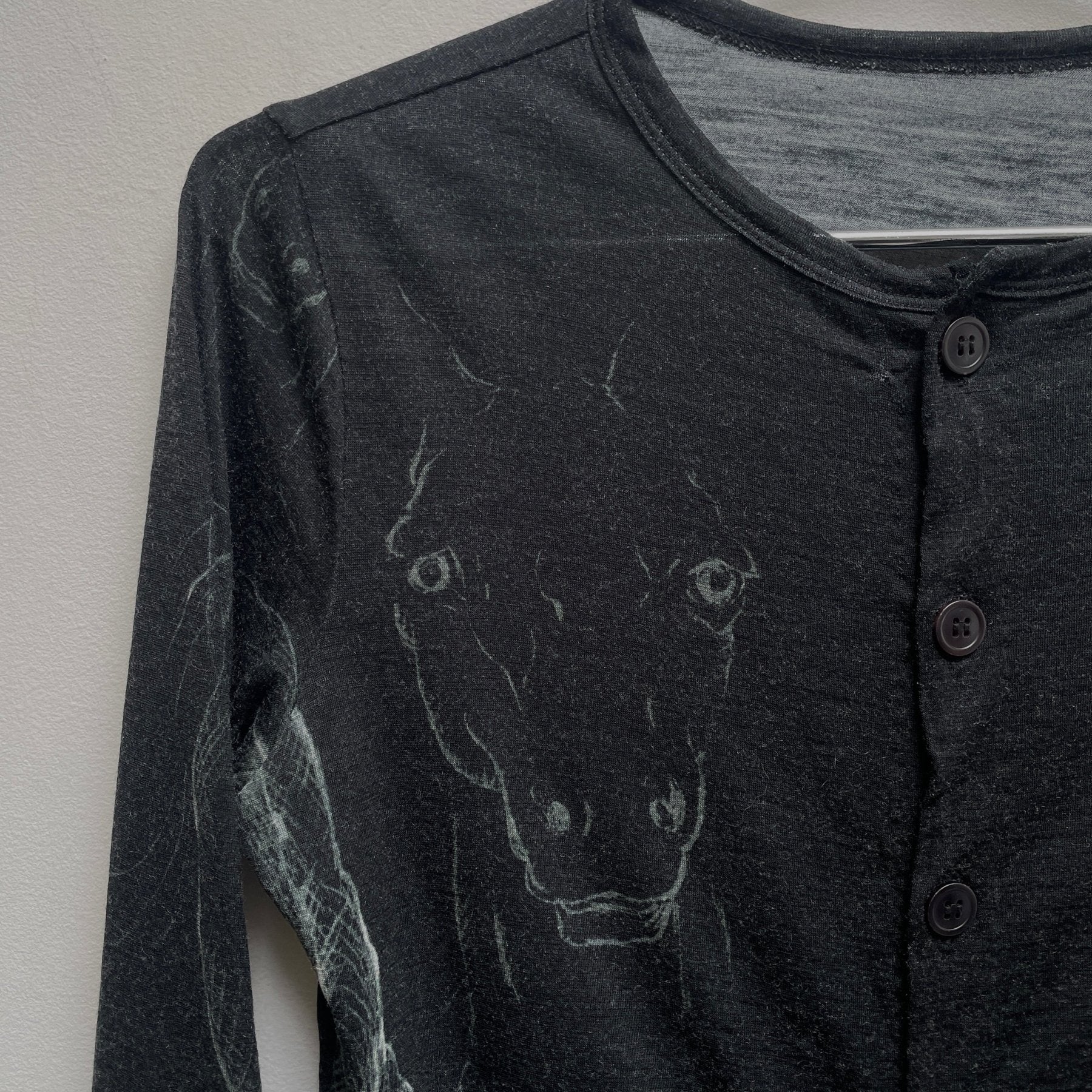 FW12 Yohji Yamamoto Horse Print Button-Up Longsleeve - Image 5