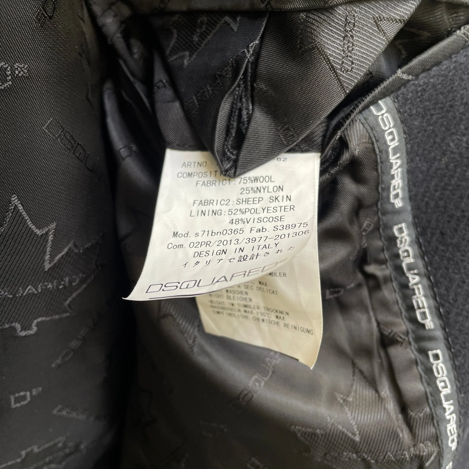 FW13 Dsquared2 Wool-Leather Hybrid Napoleon Jacket - Image 11