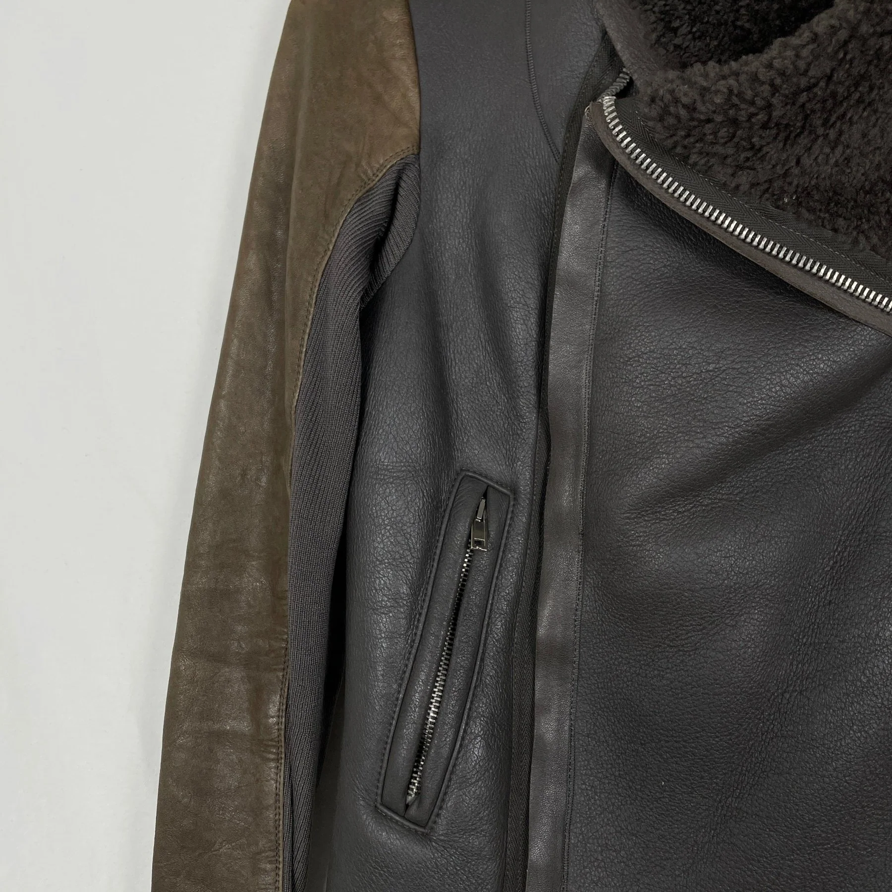 FW13 Rick Owens "Plinth" Biker Leather Jacket - Image 5