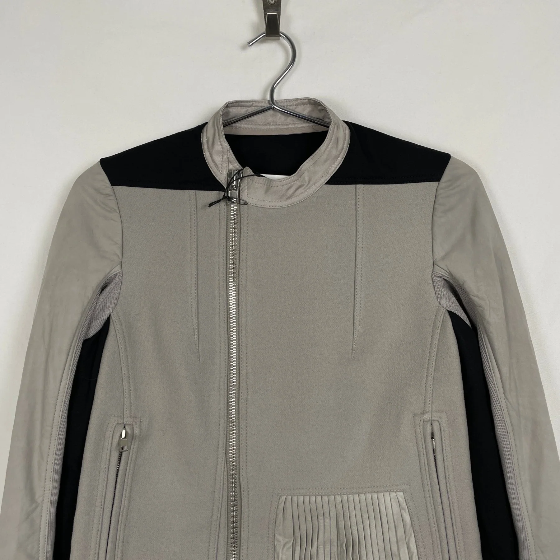 FW14 Rick Owens Split Biker Frilled Jacket - Image 3
