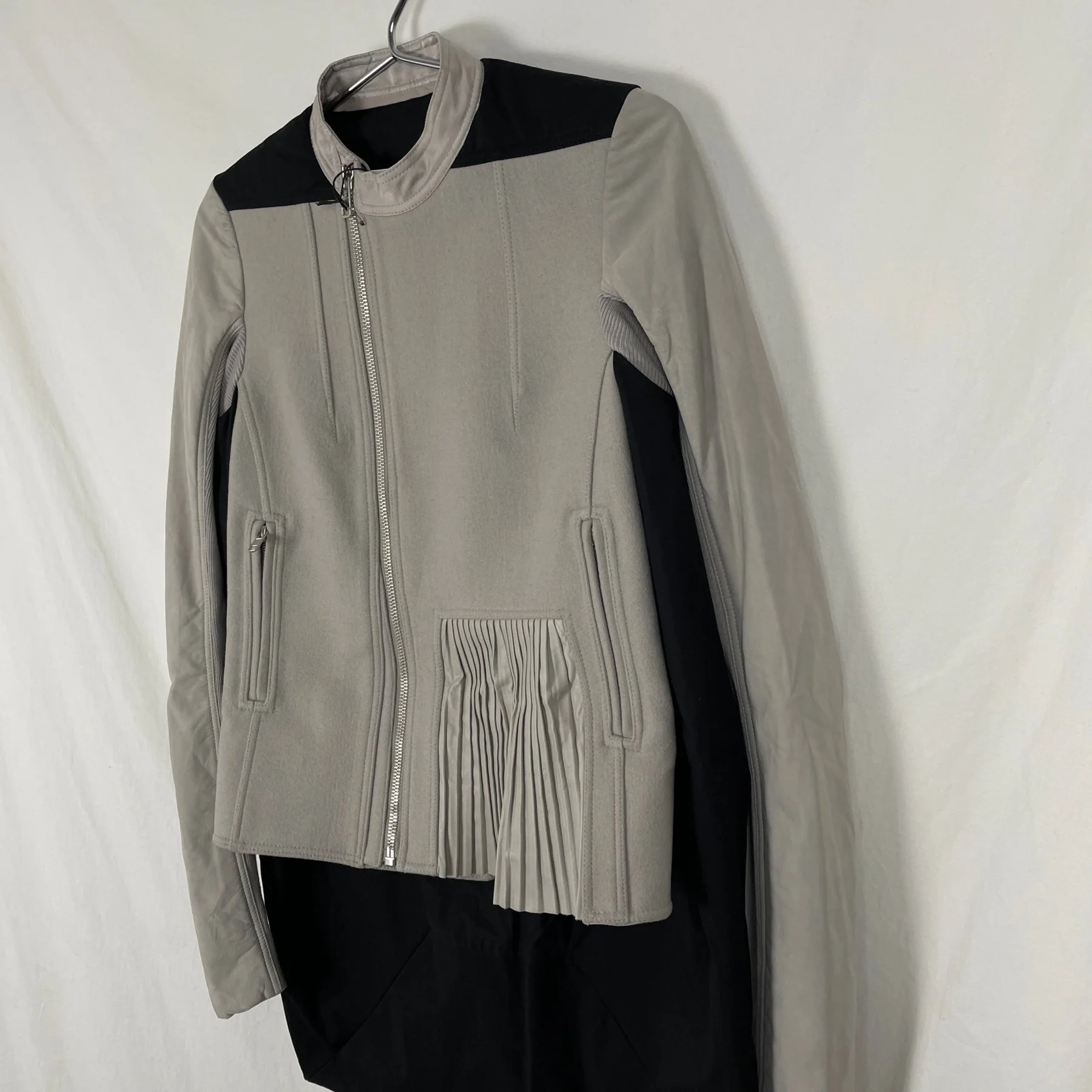 FW14 Rick Owens Split Biker Frilled Jacket - Image 9