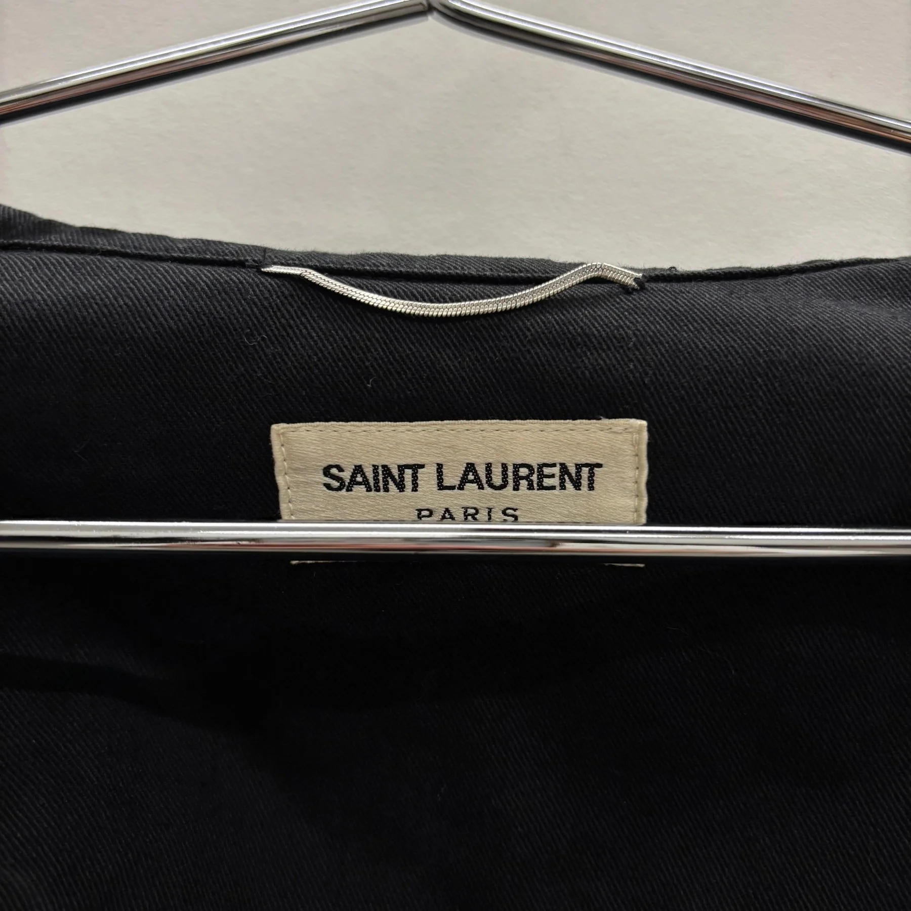 FW15 Saint Laurent Paris By Hedi Slimane Black Twill Utility Jacket - Image 10