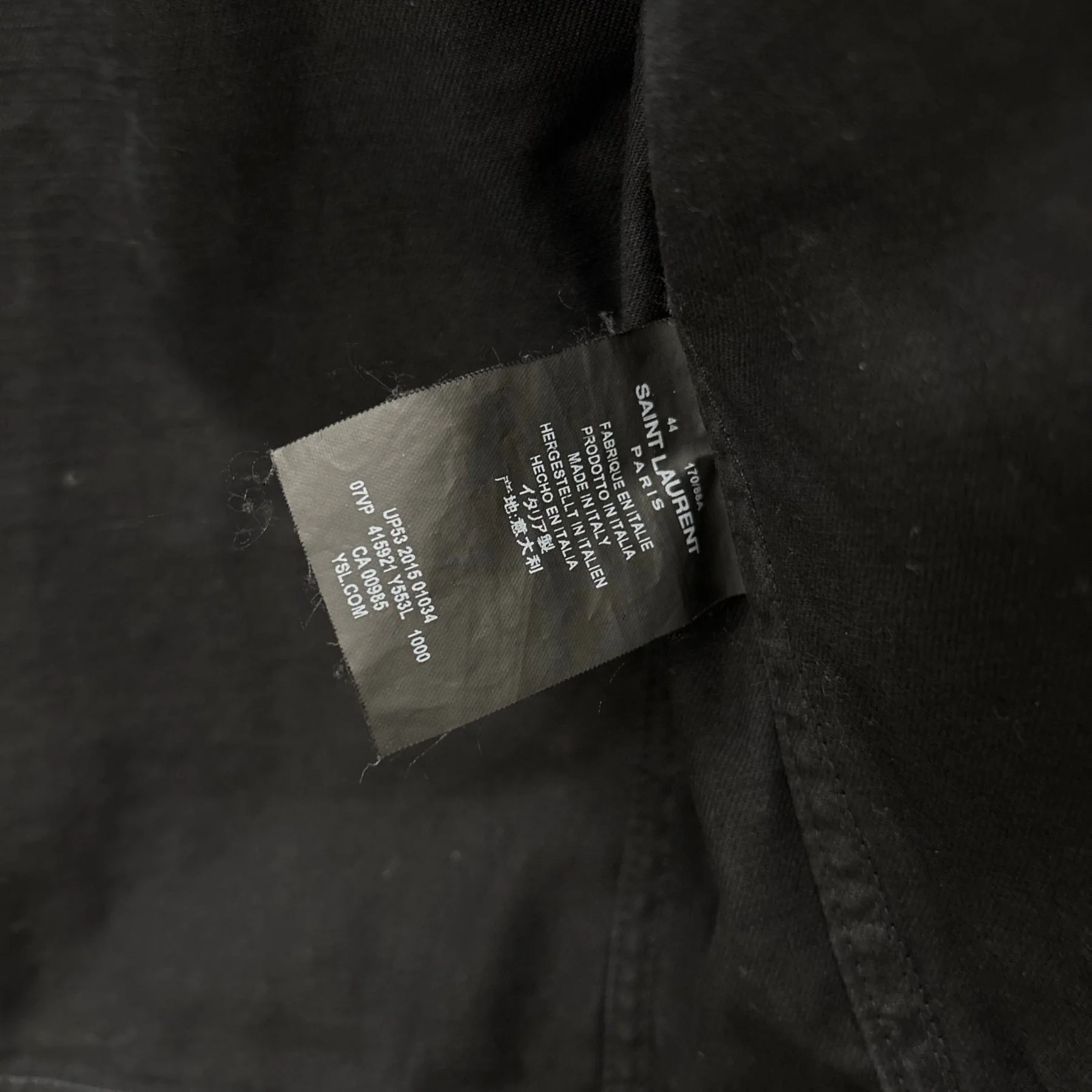 FW15 Saint Laurent Paris By Hedi Slimane Black Twill Utility Jacket - Image 11