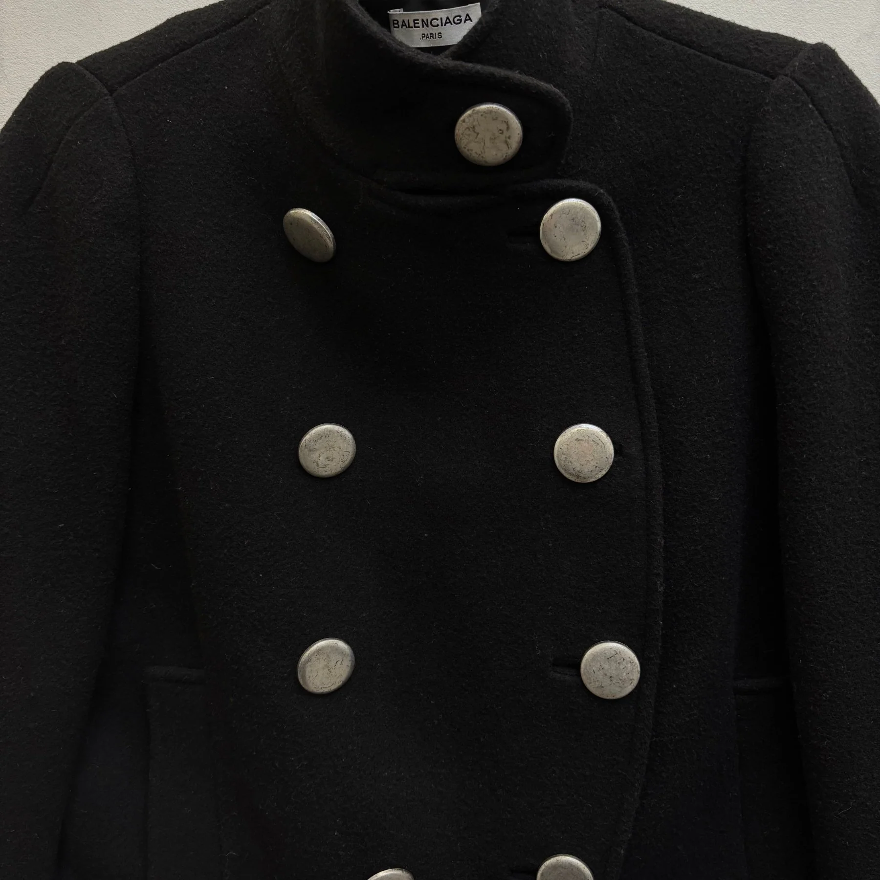 FW16 Balenciaga Metal Button Peacoat - Image 6