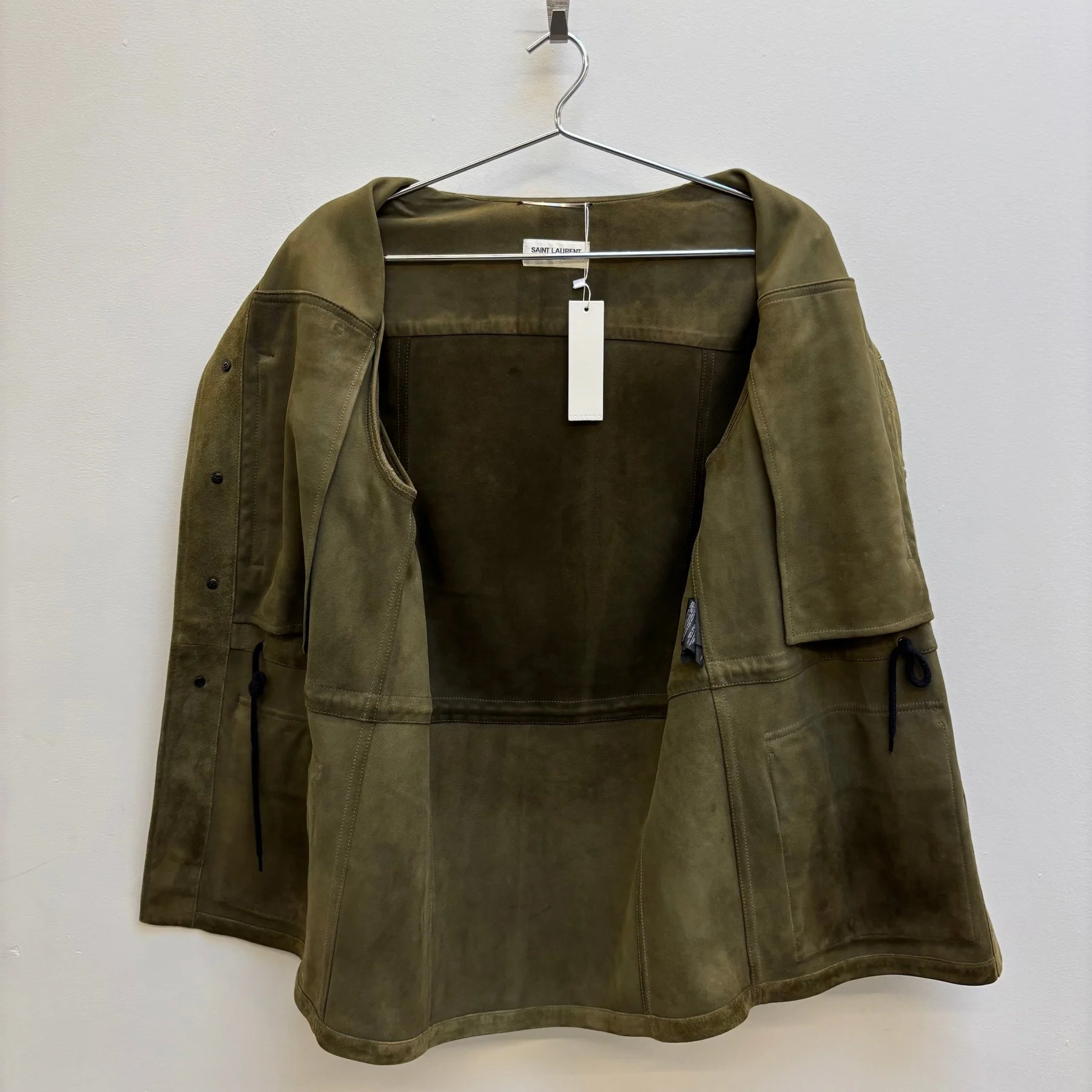FW16 Yves Saint Laurent Suede Leather Military Jacket - Image 11