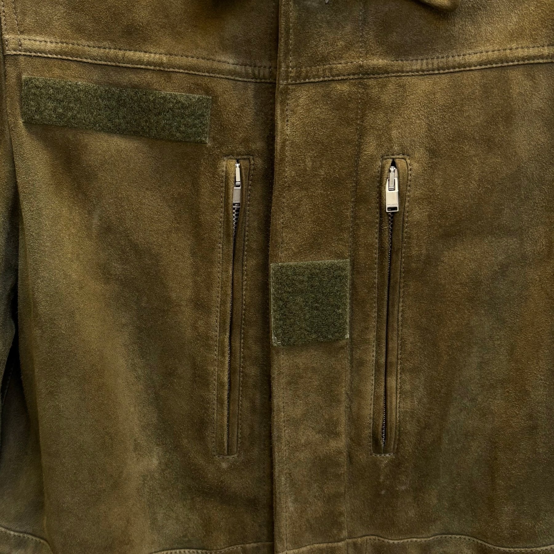 FW16 Yves Saint Laurent Suede Leather Military Jacket - Image 6