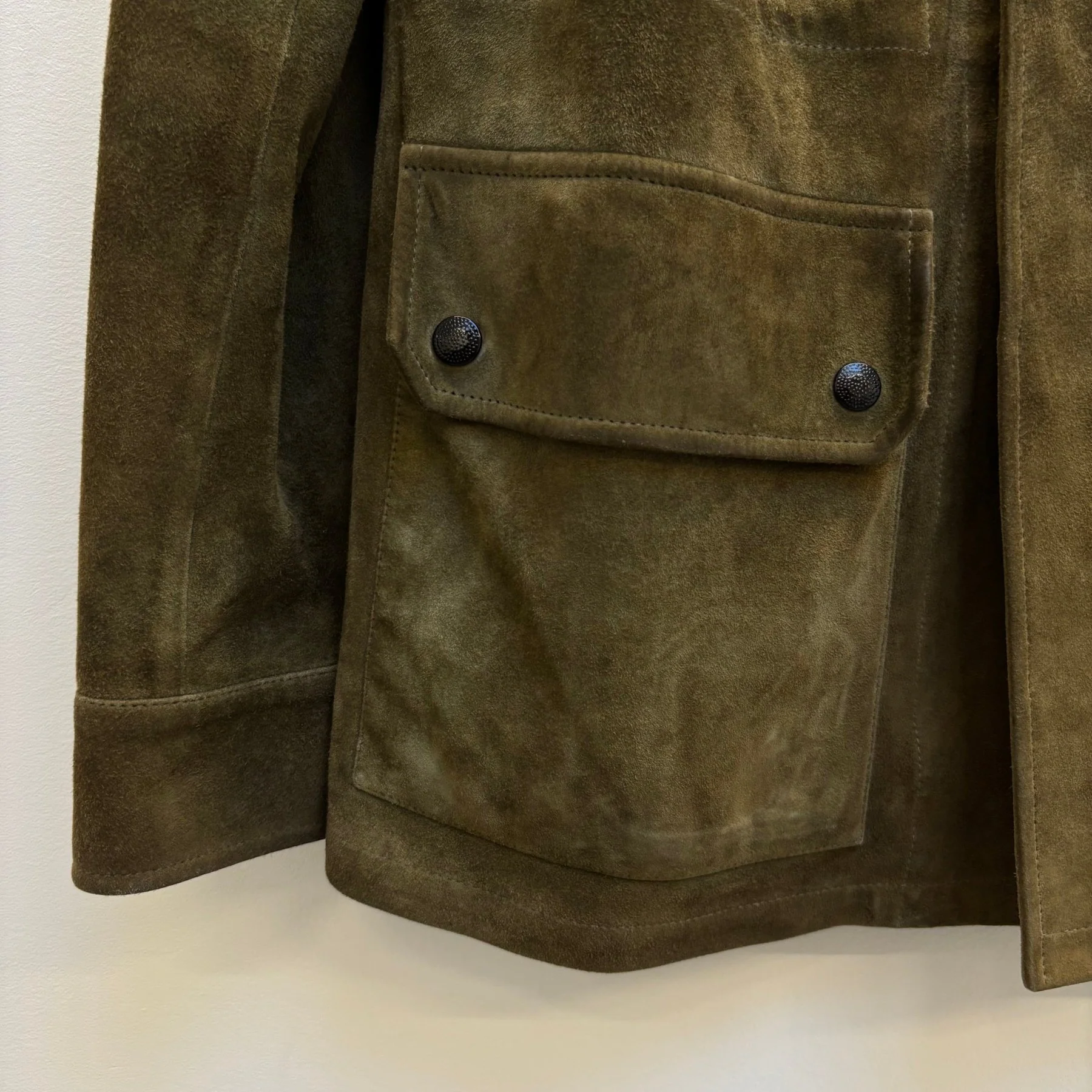 FW16 Yves Saint Laurent Suede Leather Military Jacket - Image 7