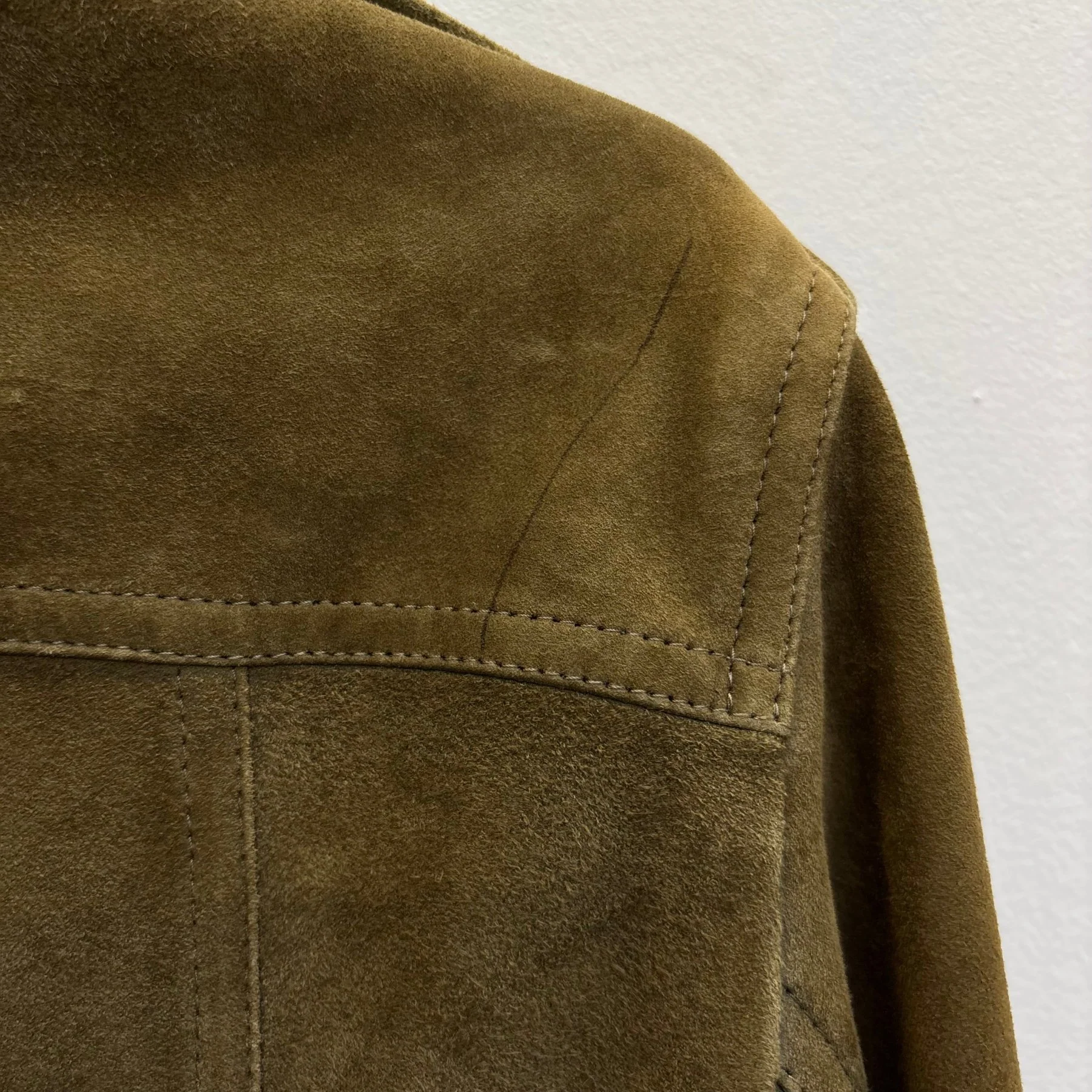 FW16 Yves Saint Laurent Suede Leather Military Jacket - Image 9
