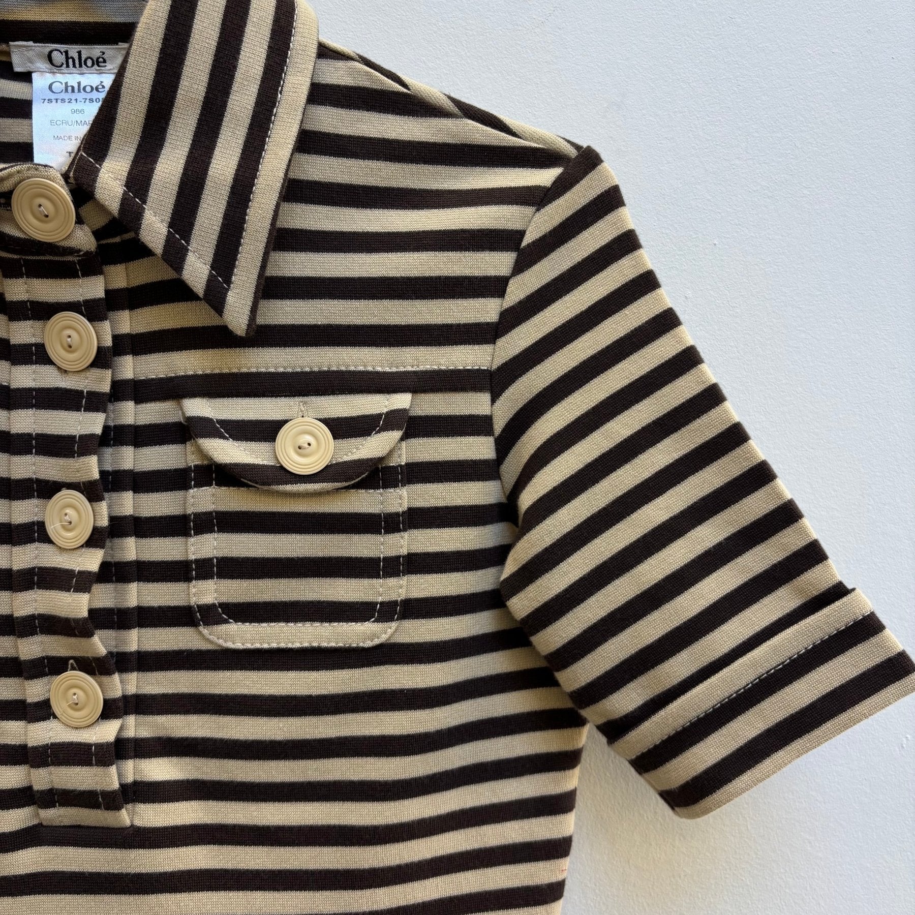 FW17 Chloe Striped Polo T-Shirt - Image 4