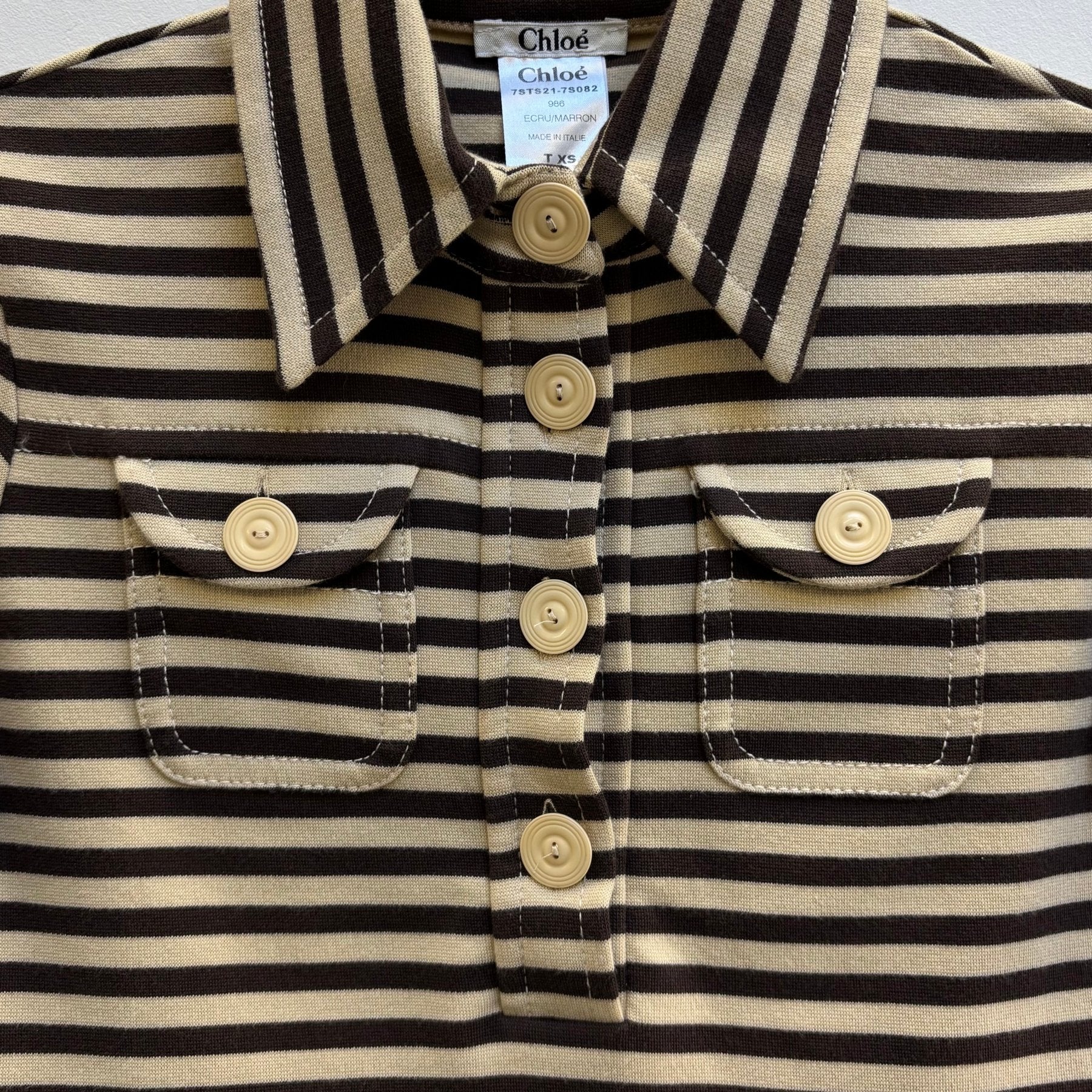 FW17 Chloe Striped Polo T-Shirt - Image 5