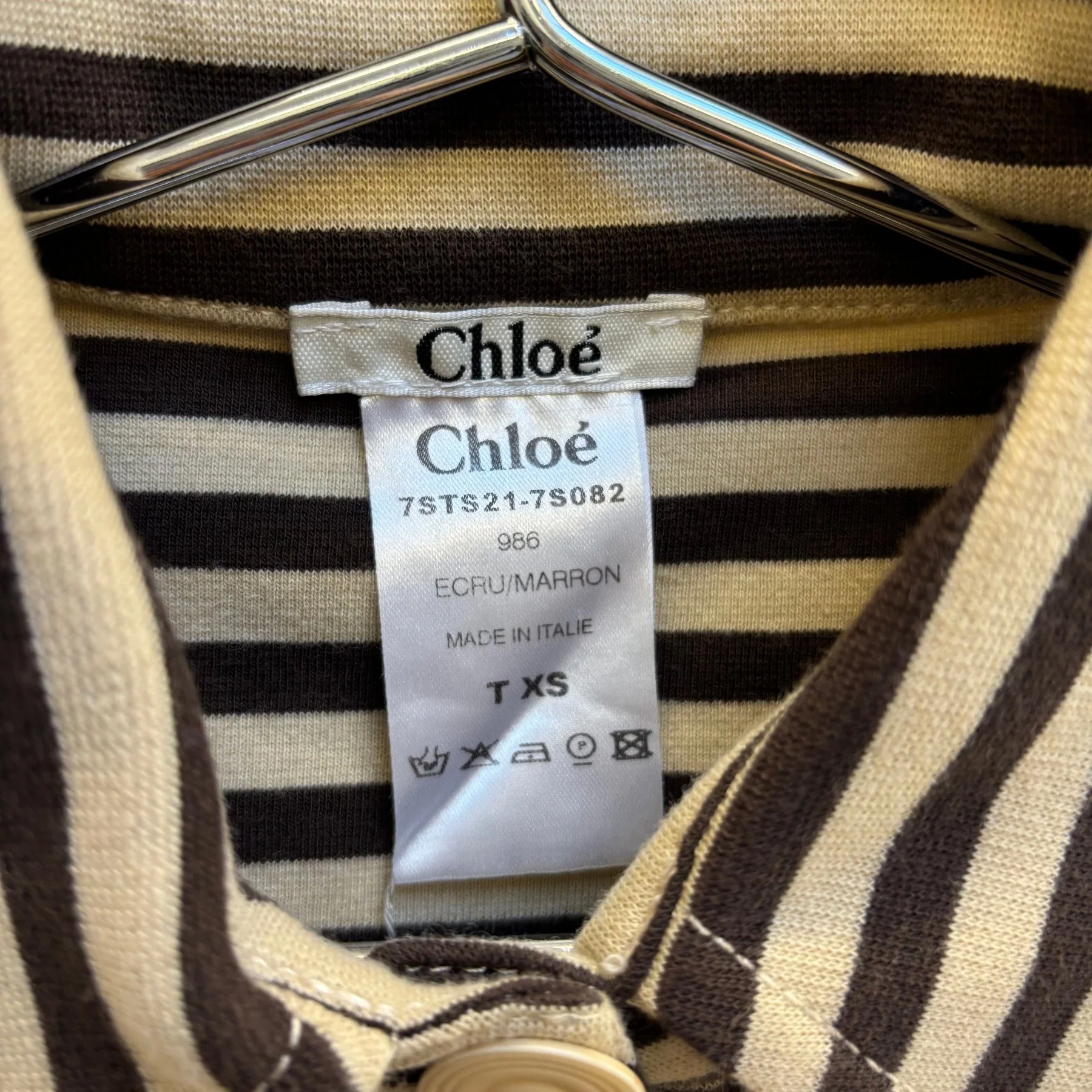FW17 Chloe Striped Polo T-Shirt - Image 9