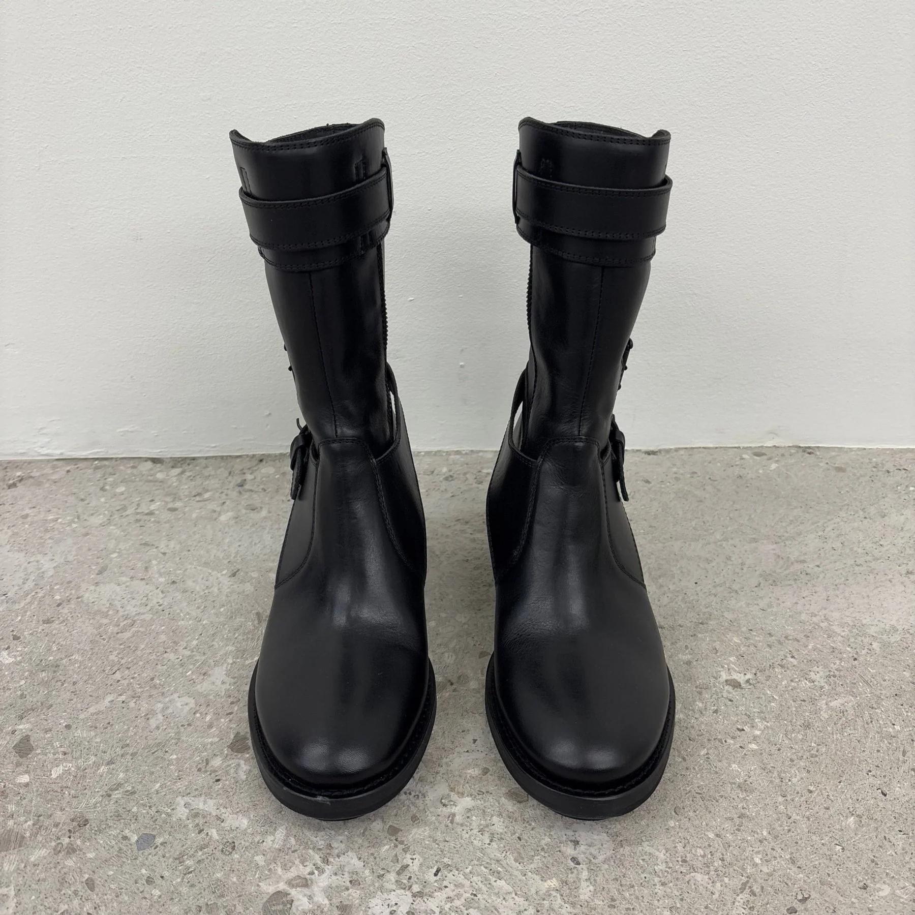 FW18 Ann Demeulemeester Leather Belt Heeled Boots - Image 3