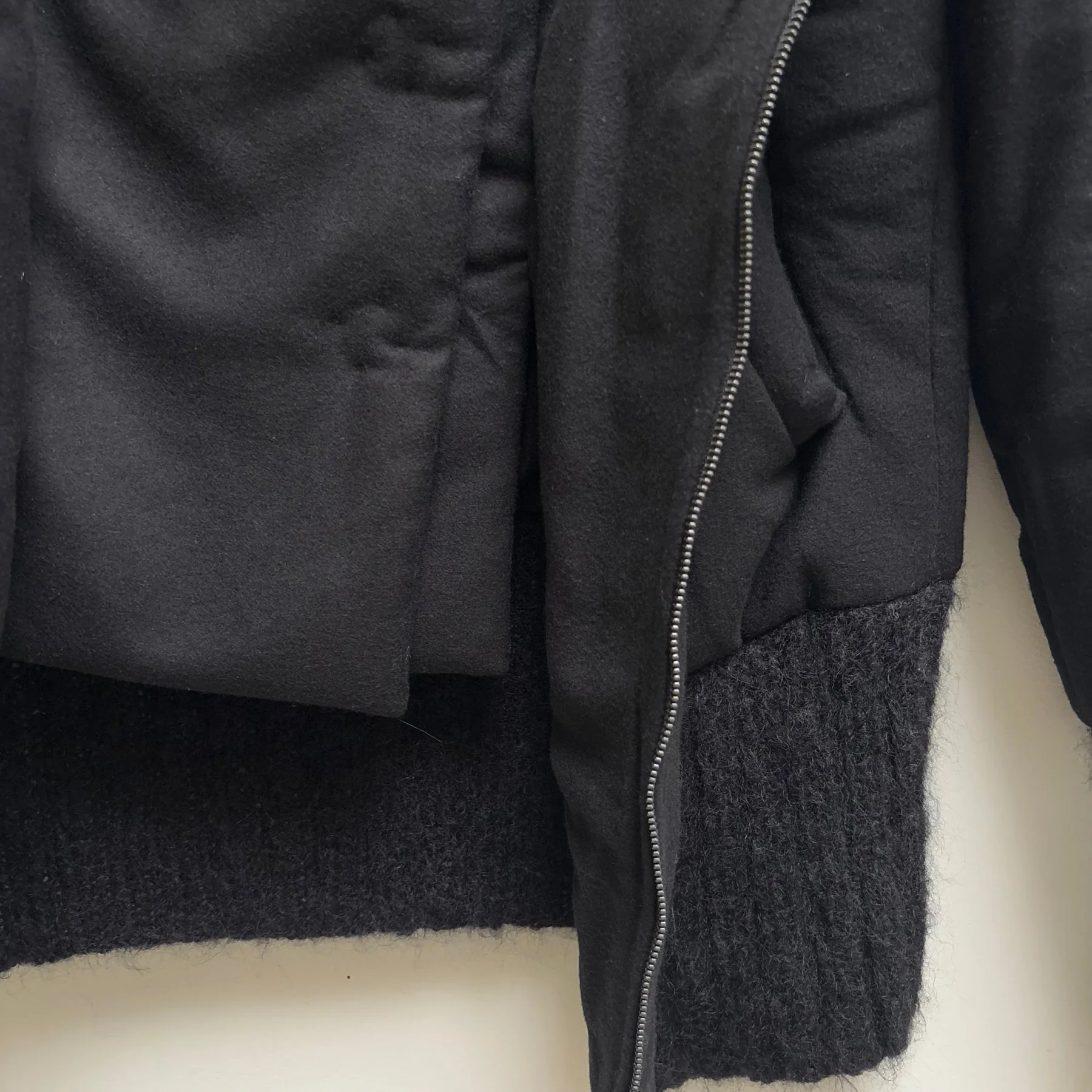 FW18 Ann Demeulemeester Wool Hooded Layered Jacket - Image 10