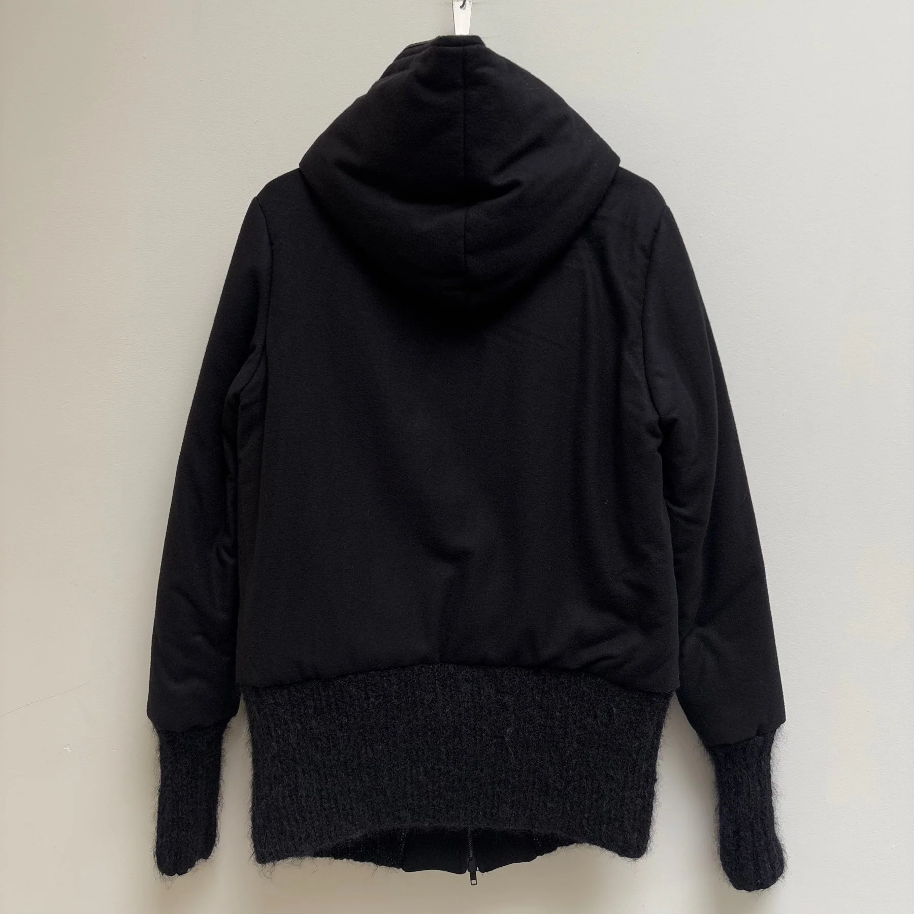 FW18 Ann Demeulemeester Wool Hooded Layered Jacket - Image 2