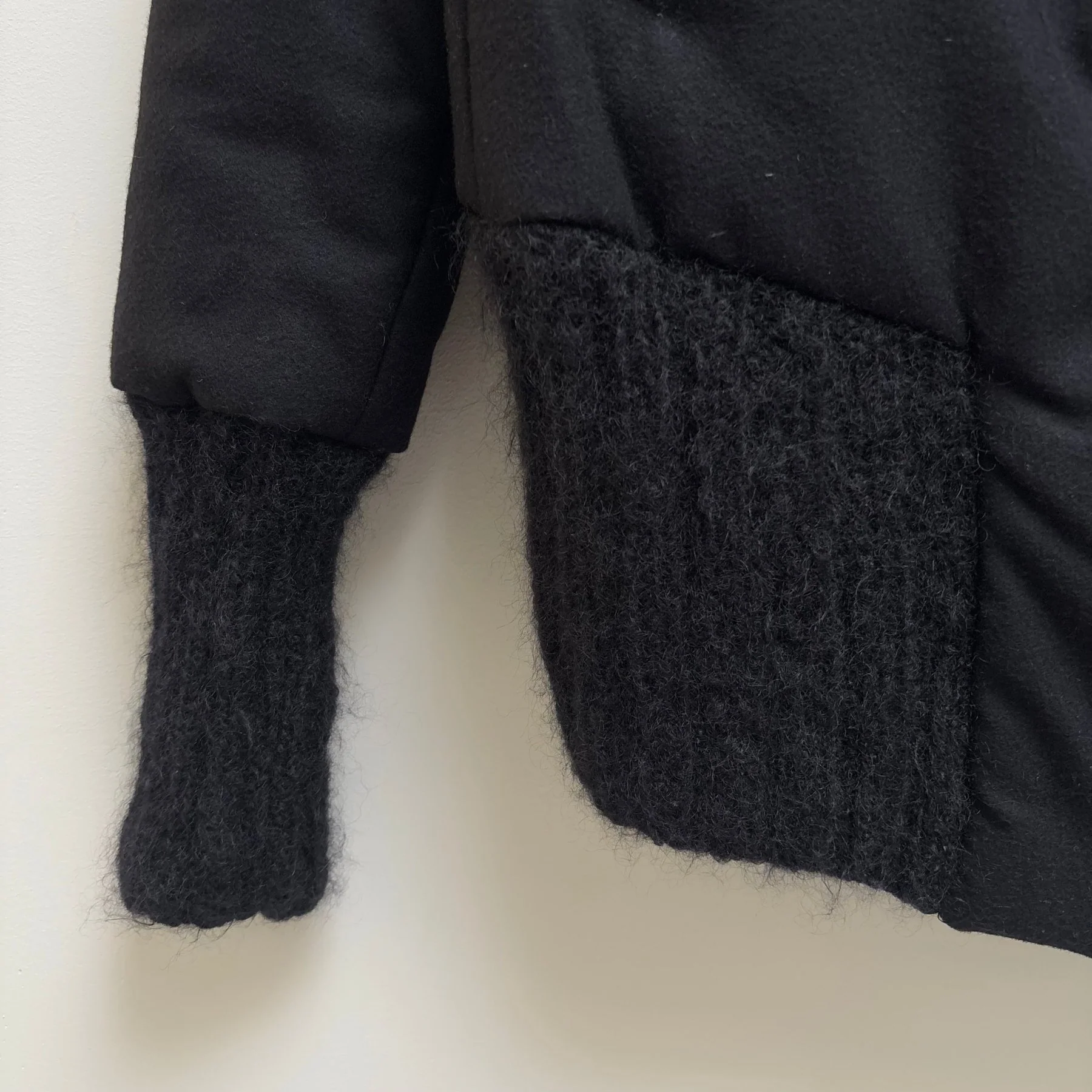 FW18 Ann Demeulemeester Wool Hooded Layered Jacket - Image 4