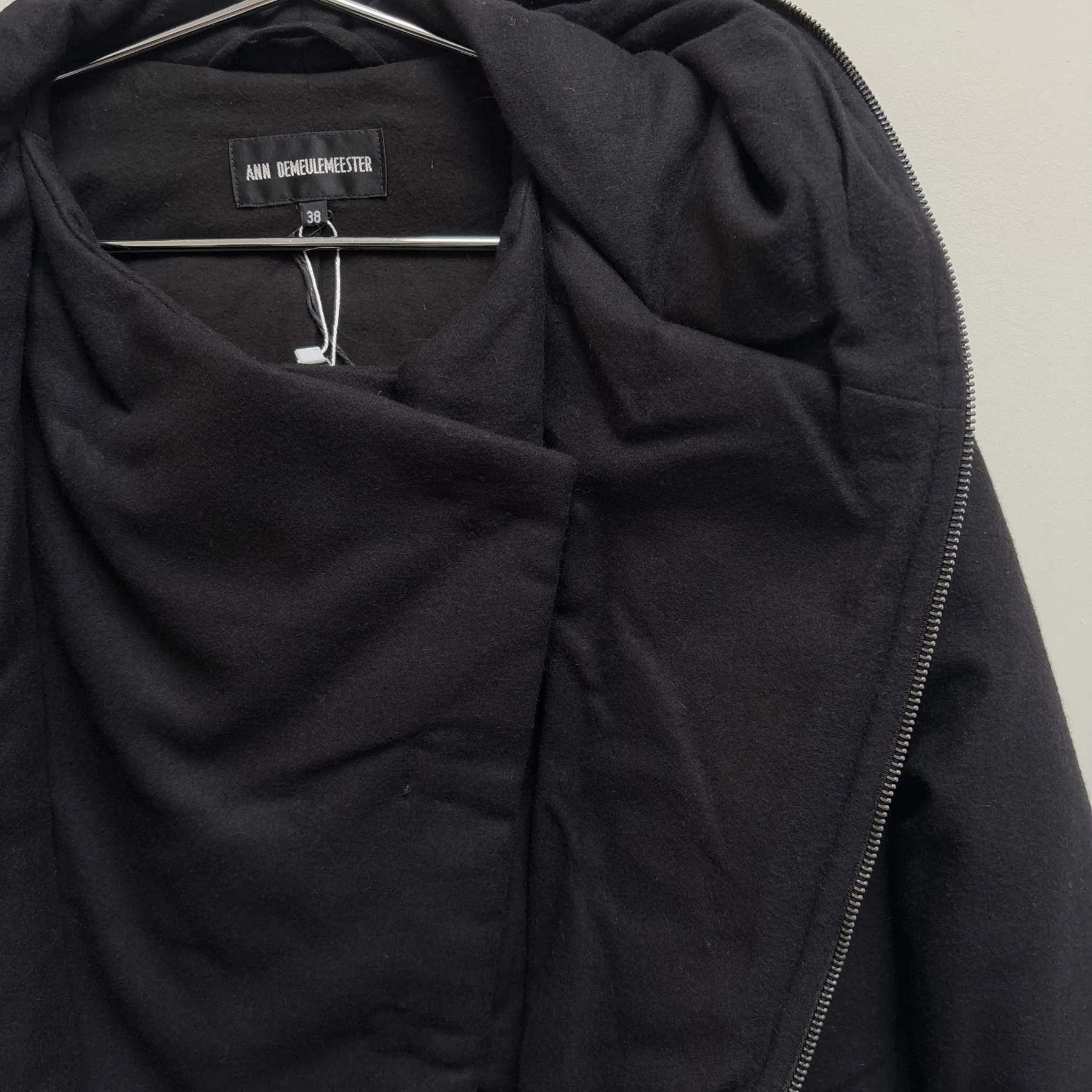 FW18 Ann Demeulemeester Wool Hooded Layered Jacket - Image 9