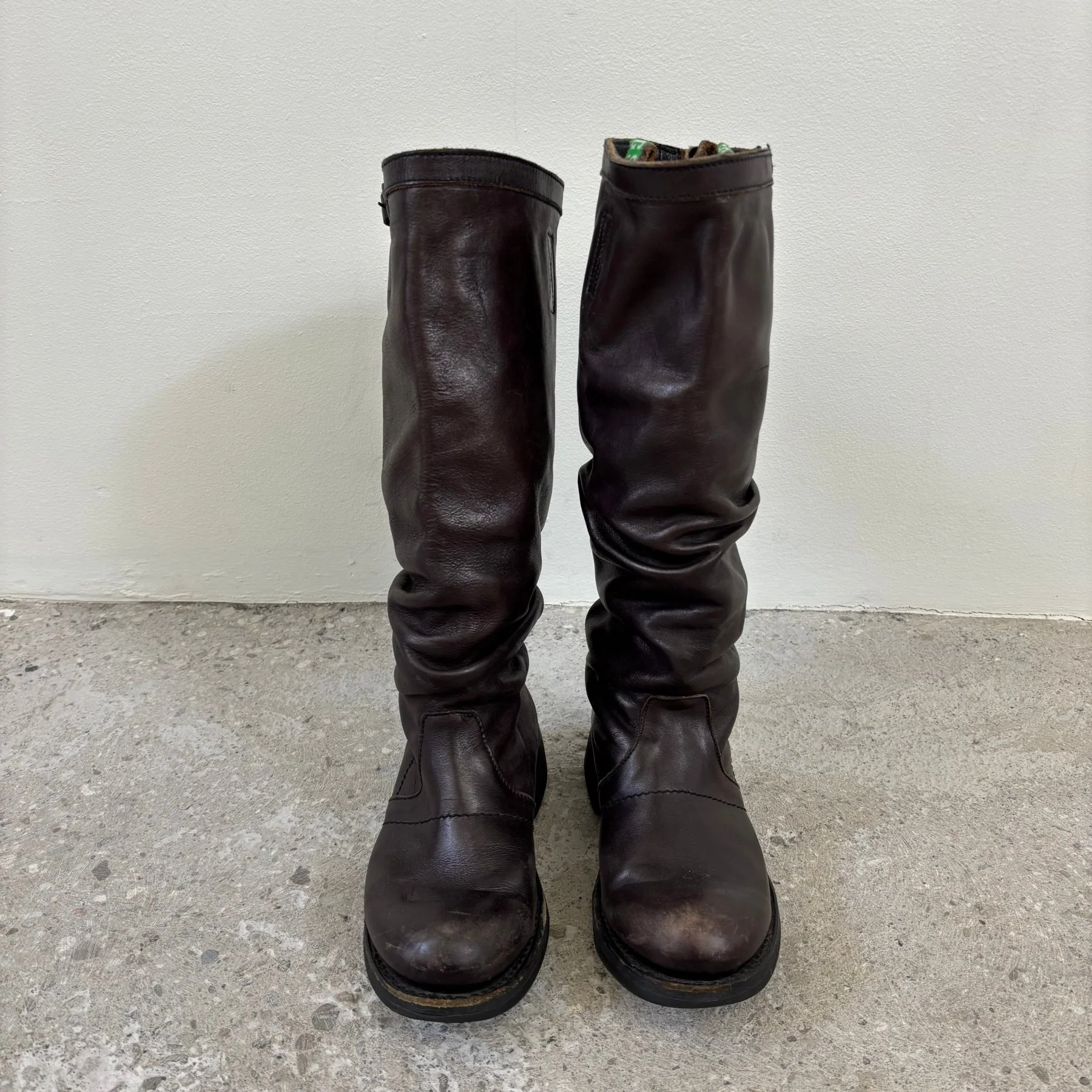 FW18 Dirk Bikkembergs Tall Slouch Leather Biker Boots - Image 3