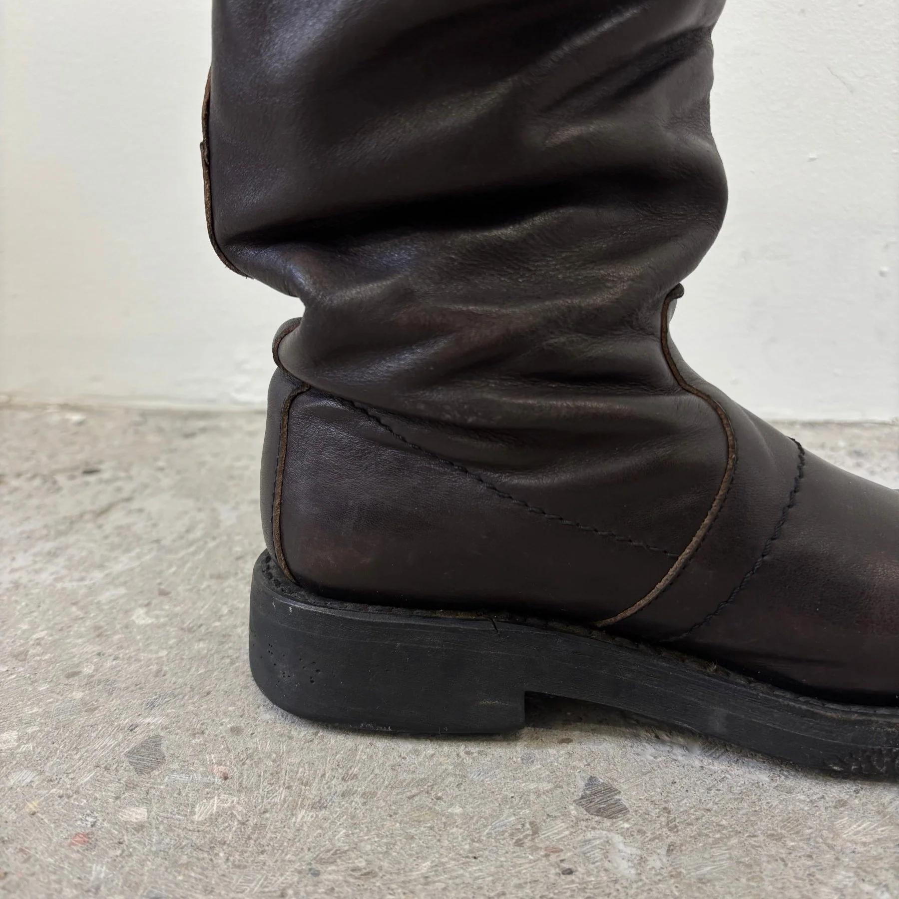 FW18 Dirk Bikkembergs Tall Slouch Leather Biker Boots - Image 5