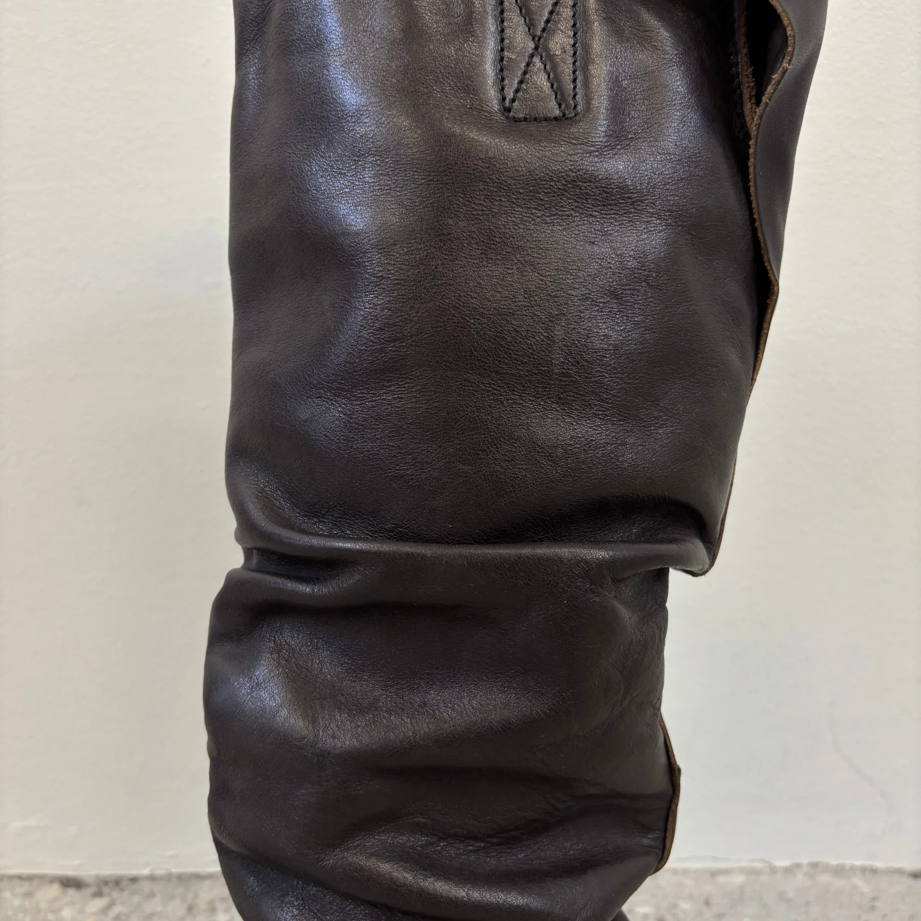 FW18 Dirk Bikkembergs Tall Slouch Leather Biker Boots - Image 7